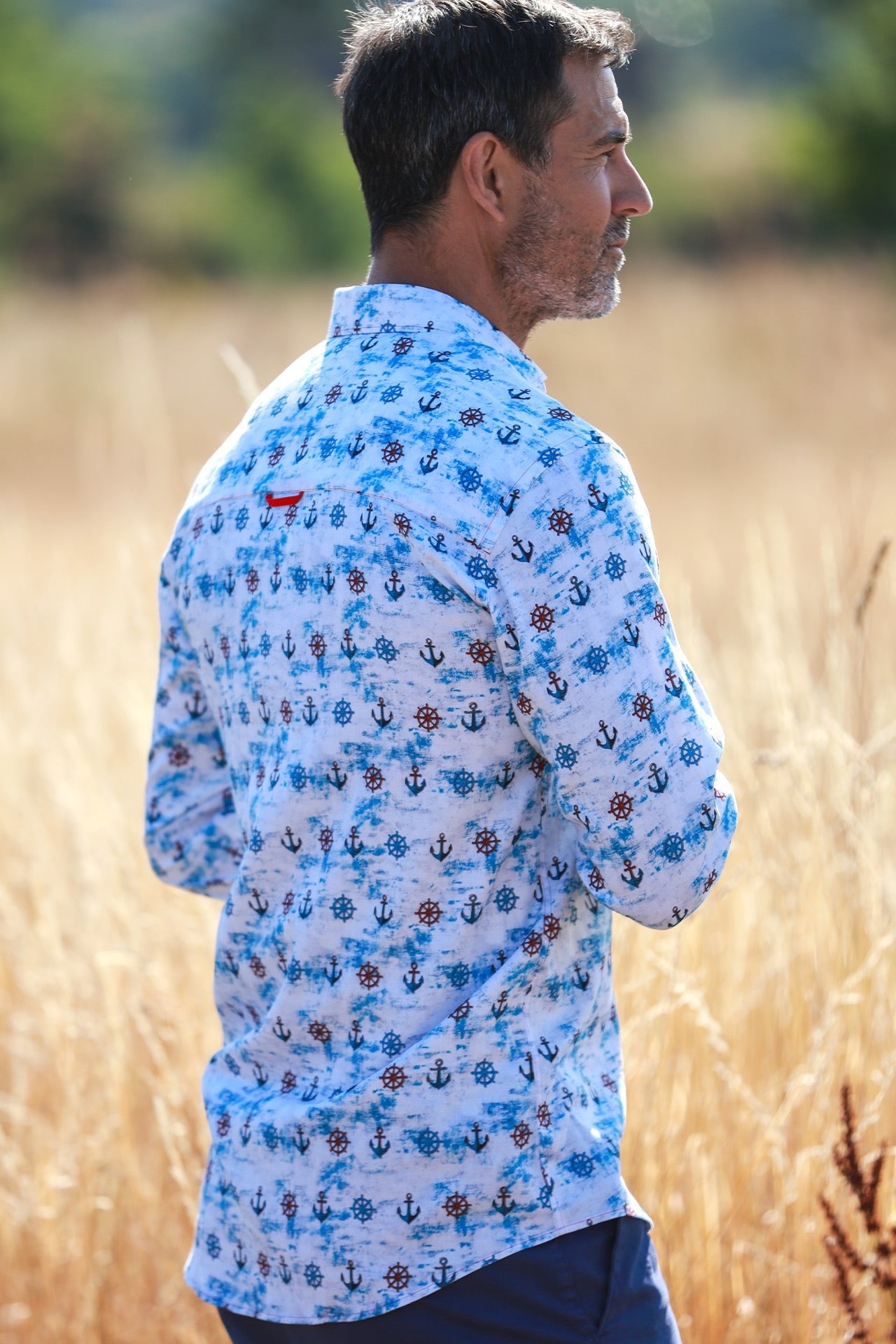 NAUTICAL TENCEL PRINT SHIRT - Claudio Lugli Shirts