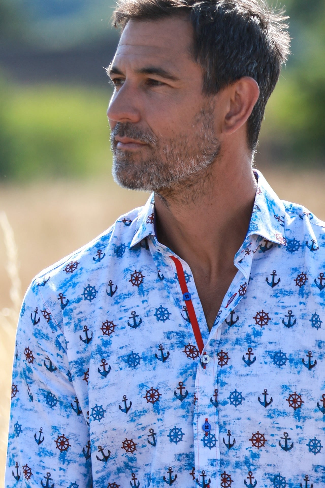 NAUTICAL TENCEL PRINT SHIRT - Claudio Lugli Shirts