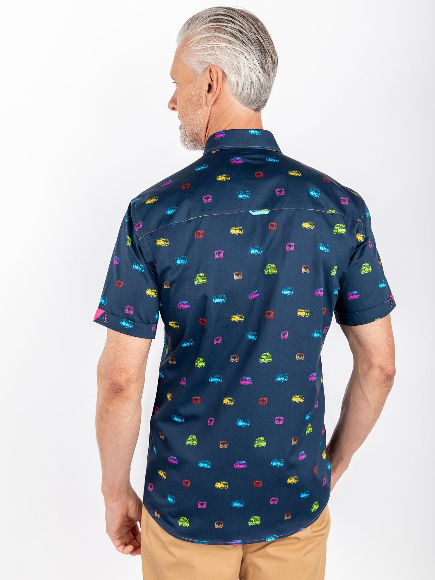NEON MULTICOLOUR CAMPER VAN PRINTED SHORT SLEEVE - Claudio Lugli Shirts