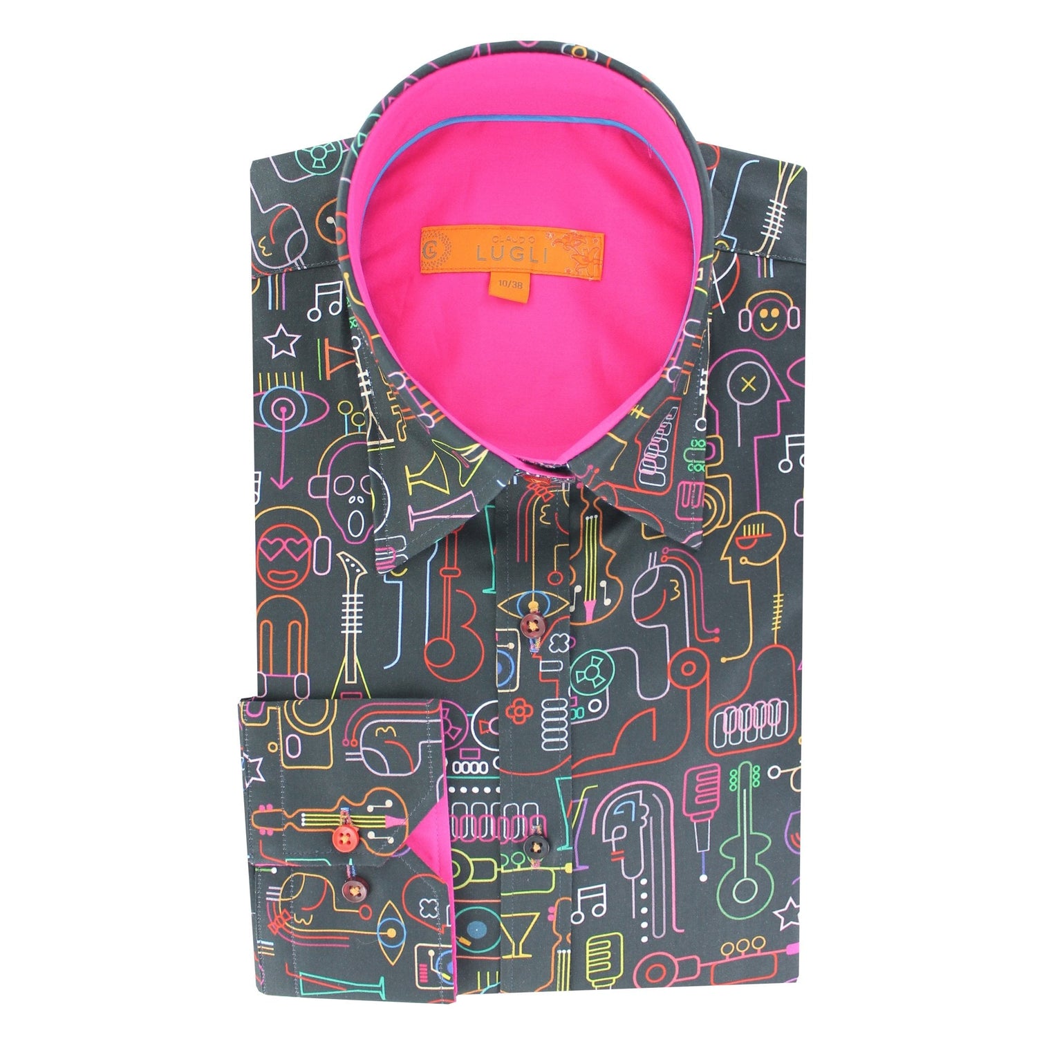 NEON PARTY PRINT WOMENS SHIRT – Premium Men's Patterned Shirt by Claudio Lugli | Bold Design, Tailored Fit, Best Printed Shirts