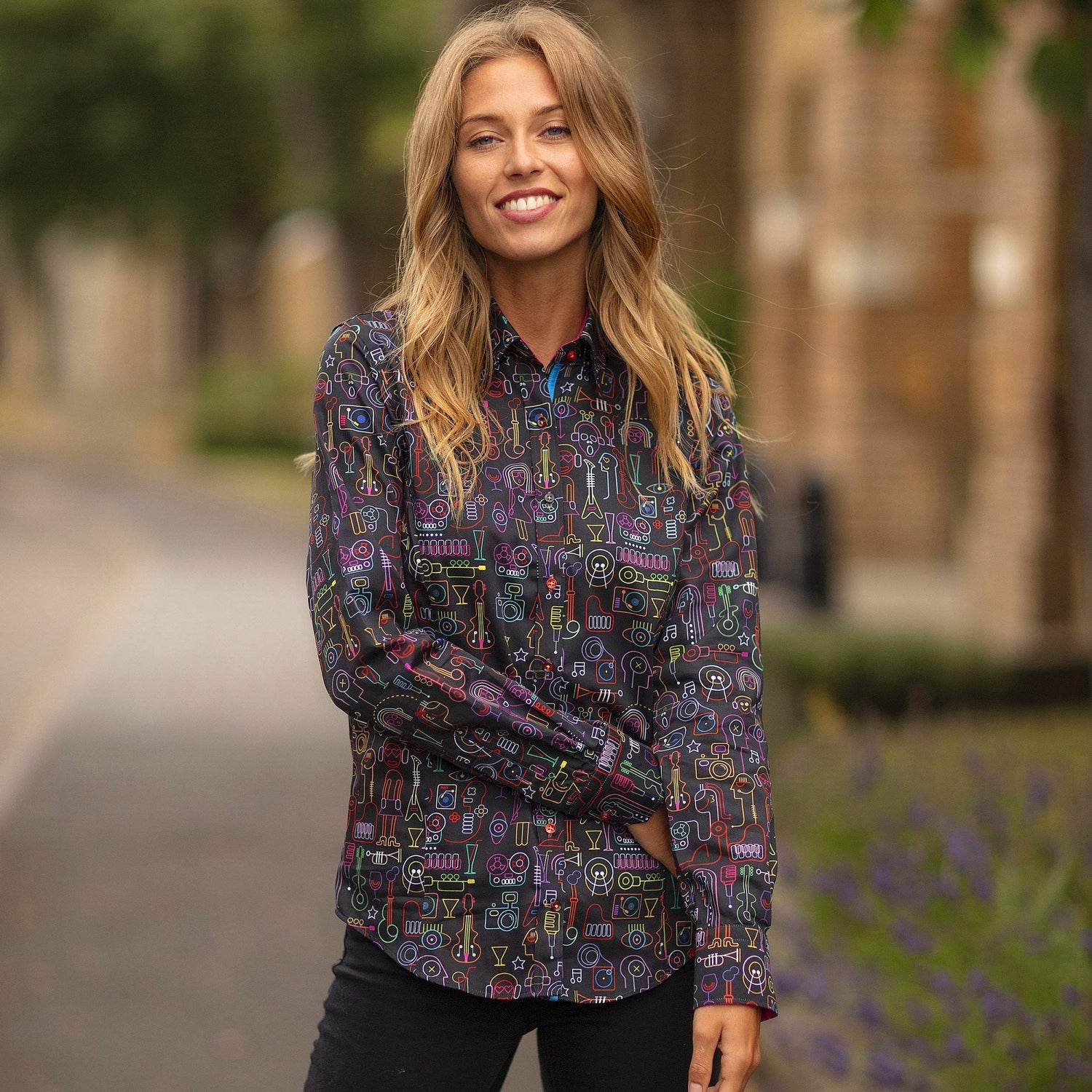 NEON PARTY PRINT WOMENS SHIRT – Premium Men's Patterned Shirt by Claudio Lugli | Bold Design, Tailored Fit, Best Printed Shirts