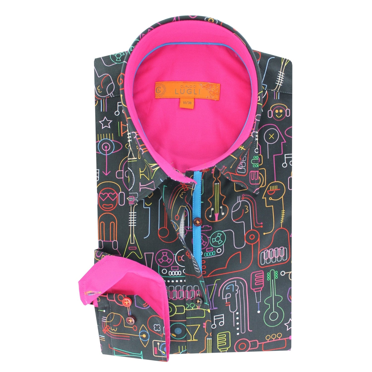 NEON PARTY PRINT WOMENS SHIRT – Premium Men's Patterned Shirt by Claudio Lugli | Bold Design, Tailored Fit, Best Printed Shirts