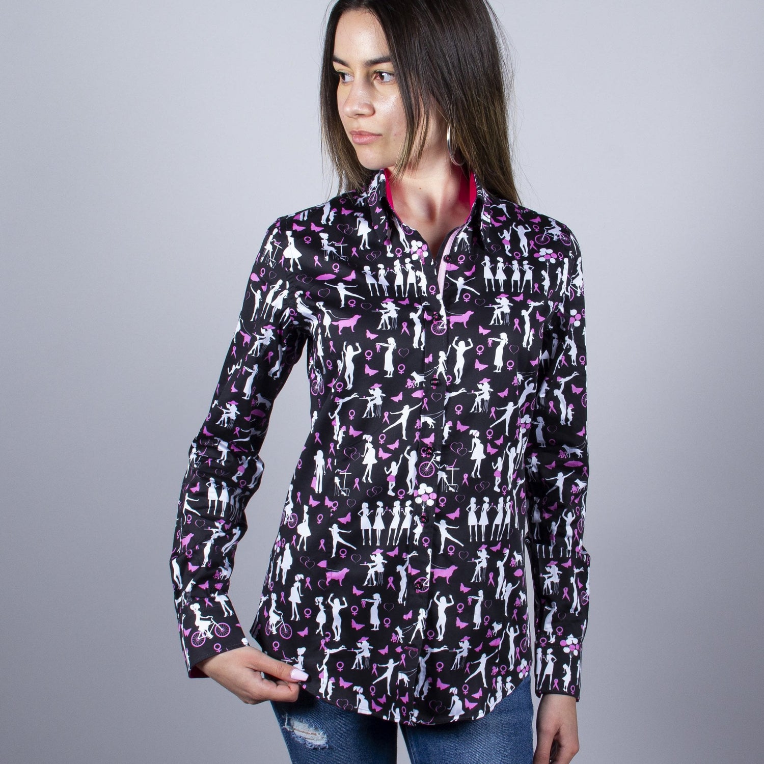 NHS SUPPORT HUMANITY WOMENS PRINT SHIRT - Premium Men's Patterned Shirt by Claudio Lugli | Bold Design, Tailored Fit, Best Printed Shirts