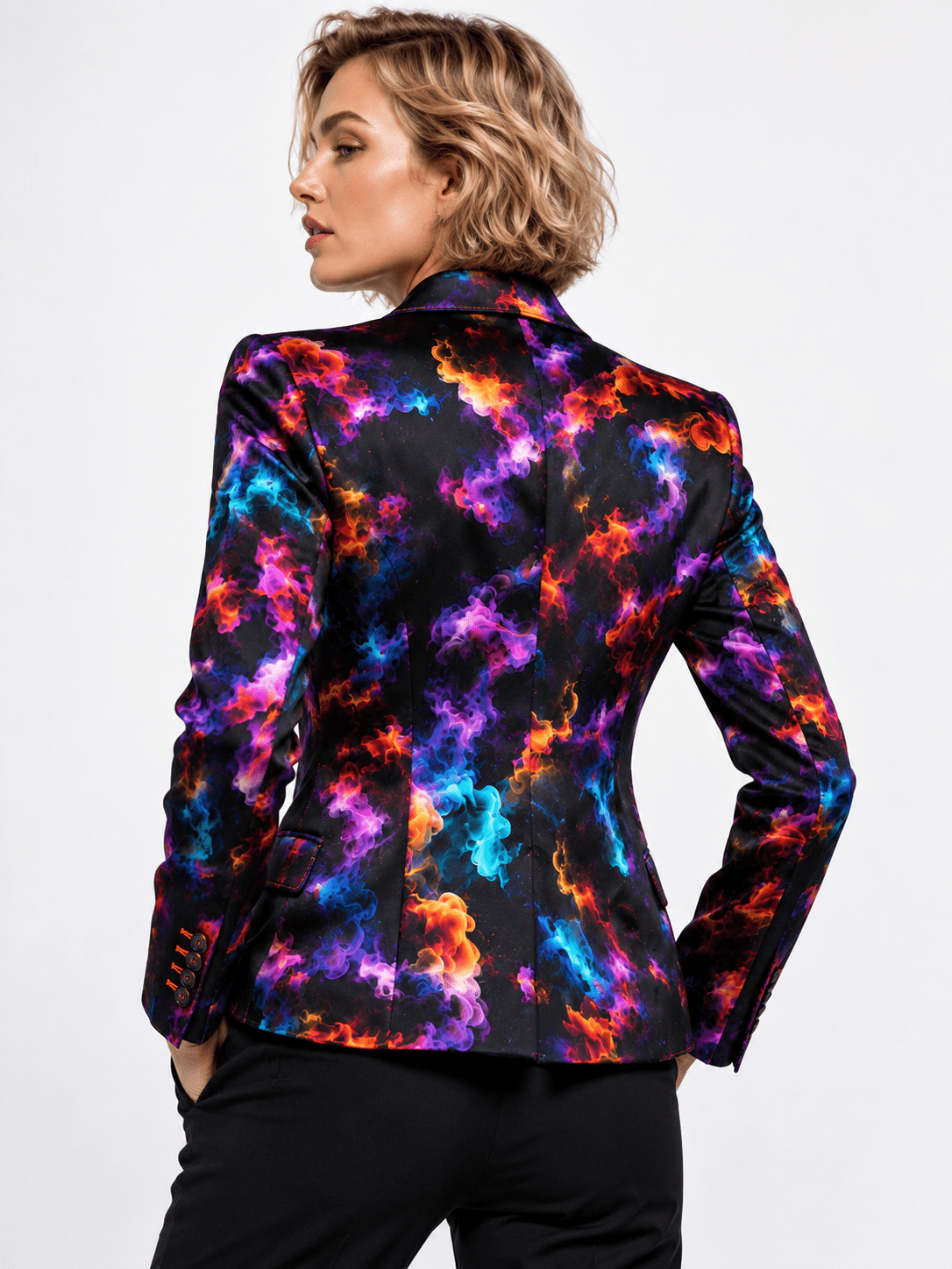 Noir Tempest Smoke Print Blazer - Claudio Lugli Shirts