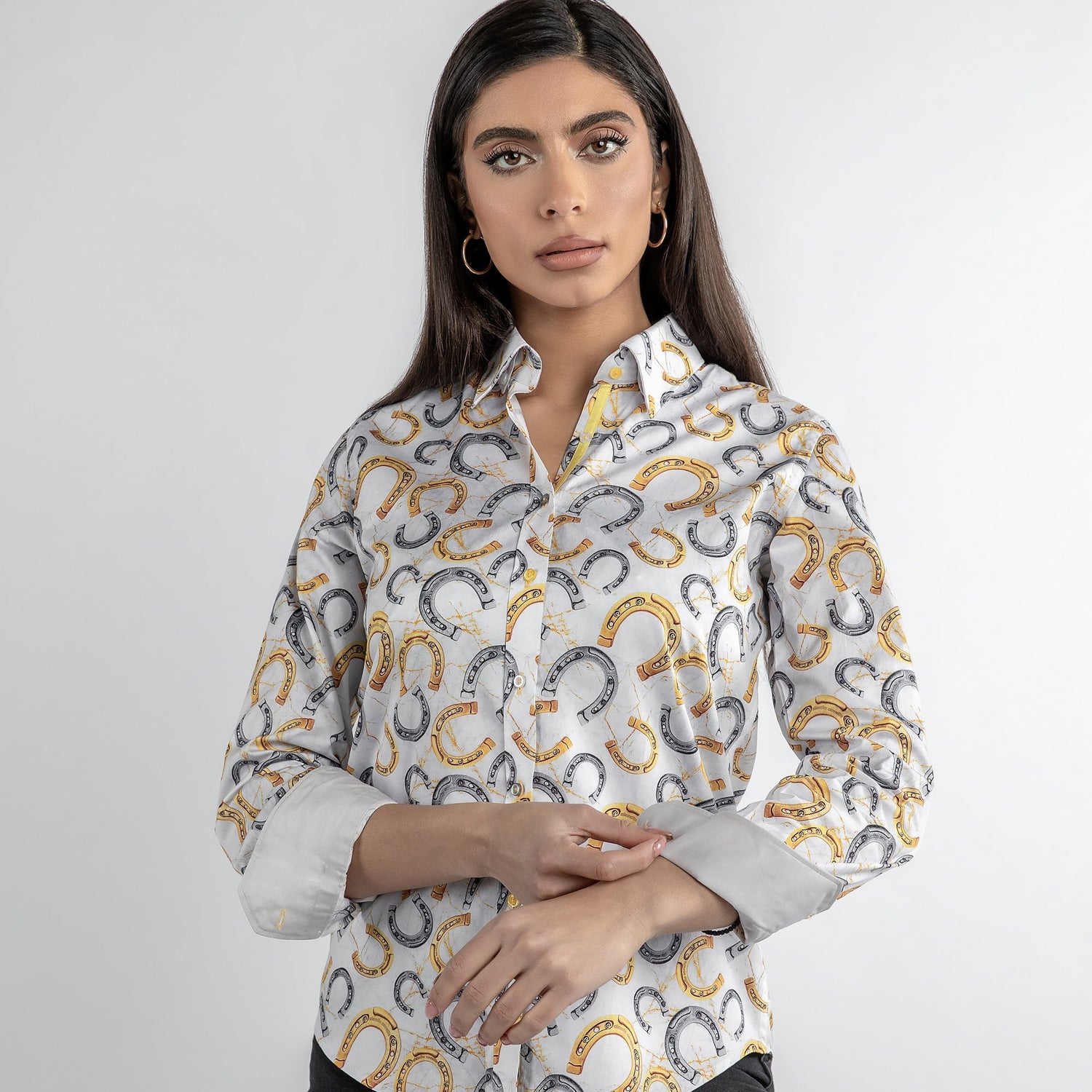 ORNATE HORSESHOE COLLECTION WOMENS PRINT SHIRT - Premium Men's Patterned Shirt by Claudio Lugli | Bold Design, Tailored Fit, Best Printed Shirts