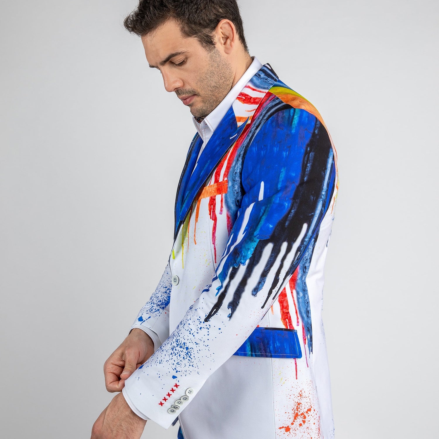 PAINT DRIP PRINTED JACKET – Premium Men's Patterned Shirt by Claudio Lugli | Bold Design, Tailored Fit, Best Printed Shirts