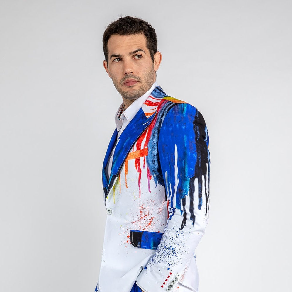 PAINT DRIP PRINTED JACKET – Premium Men's Patterned Shirt by Claudio Lugli | Bold Design, Tailored Fit, Best Printed Shirts