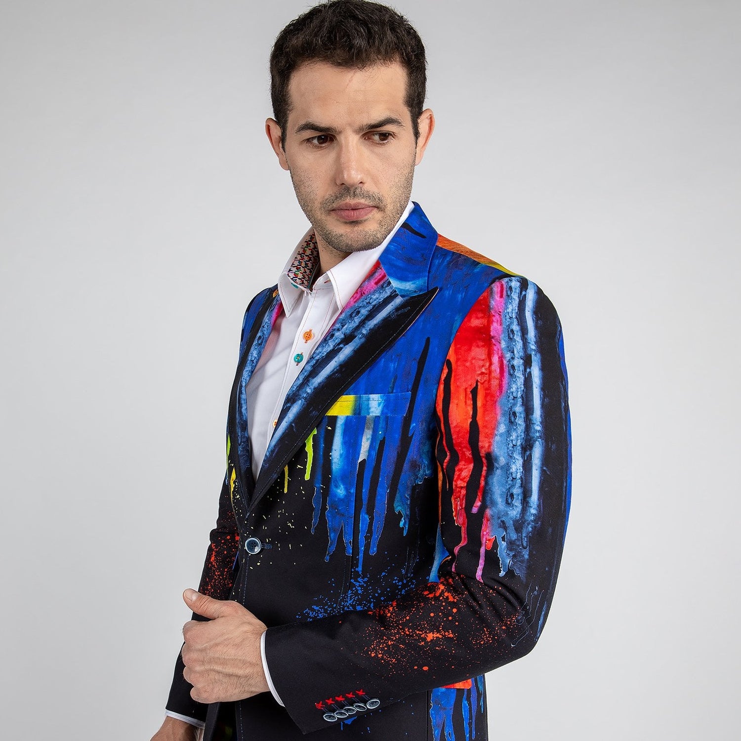 PAINT DRIP PRINTED JACKET – Premium Men's Patterned Shirt by Claudio Lugli | Bold Design, Tailored Fit, Best Printed Shirts