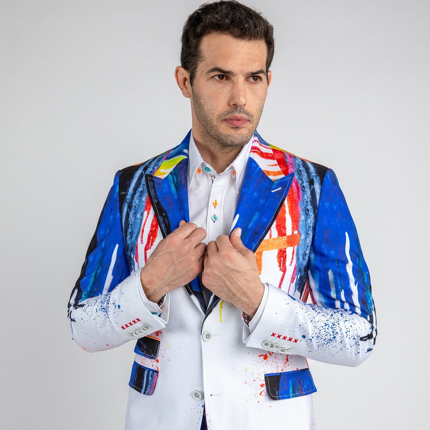 PAINT DRIP PRINTED JACKET – Premium Men's Patterned Shirt by Claudio Lugli | Bold Design, Tailored Fit, Best Printed Shirts