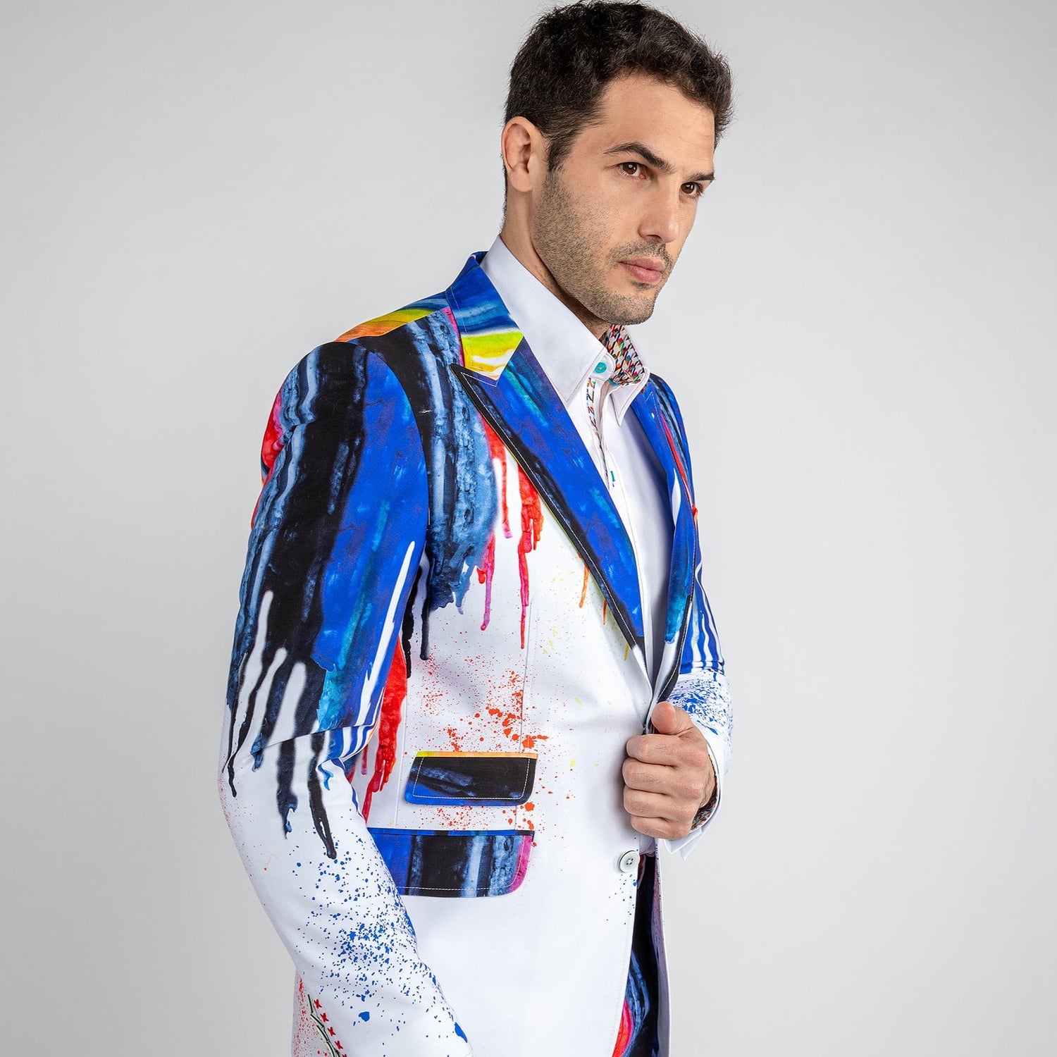 PAINT DRIP PRINTED JACKET – Premium Men's Patterned Shirt by Claudio Lugli | Bold Design, Tailored Fit, Best Printed Shirts