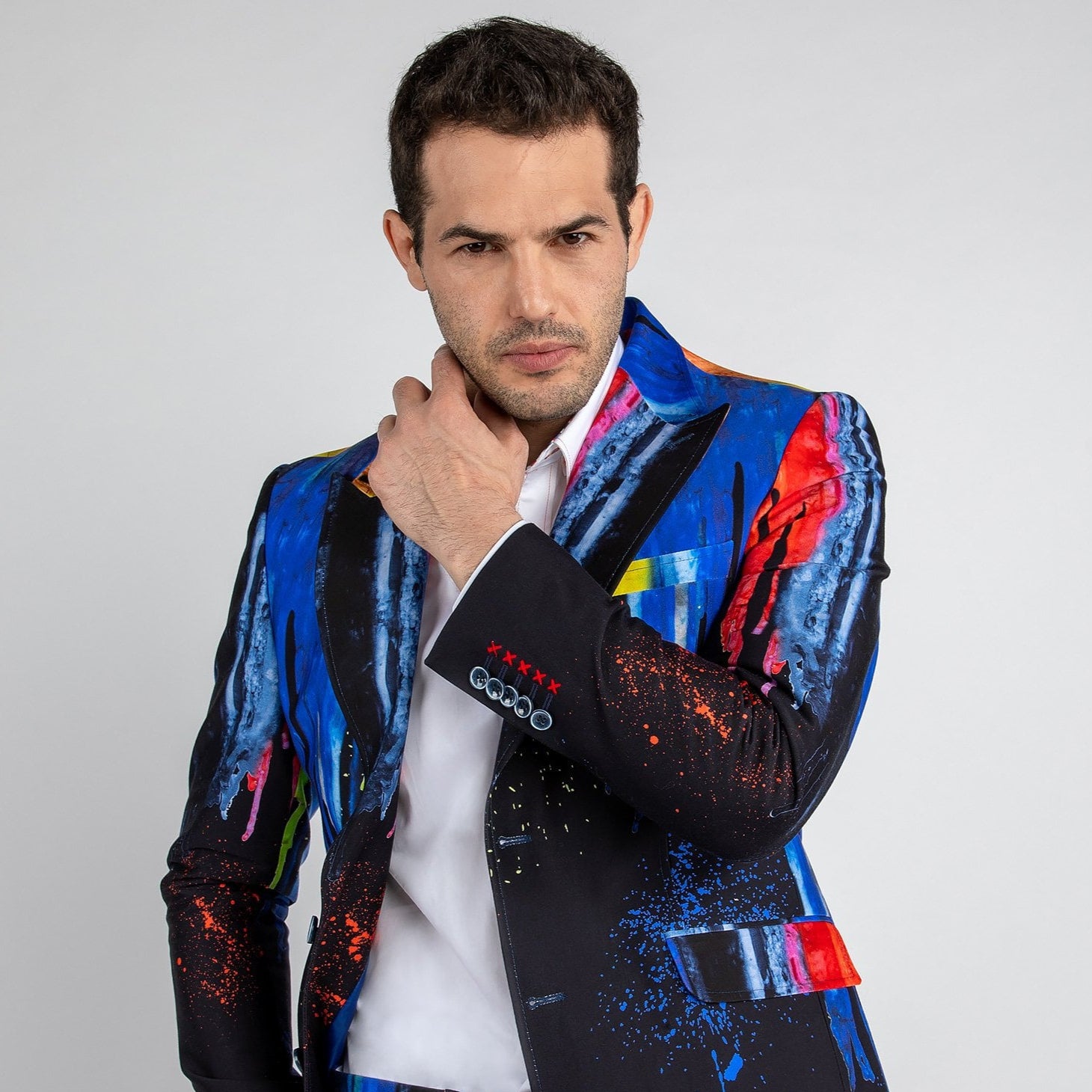 PAINT DRIP PRINTED JACKET – Premium Men's Patterned Shirt by Claudio Lugli | Bold Design, Tailored Fit, Best Printed Shirts