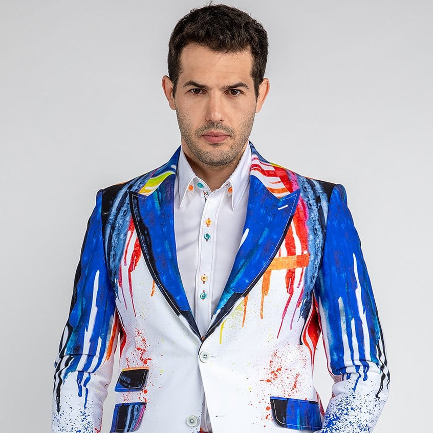 PAINT DRIP PRINTED JACKET – Premium Men's Patterned Shirt by Claudio Lugli | Bold Design, Tailored Fit, Best Printed Shirts
