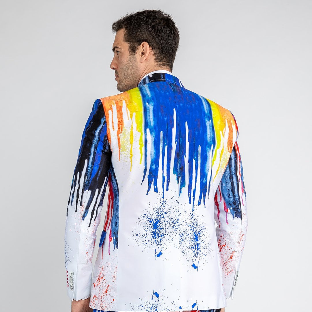 PAINT DRIP PRINTED JACKET – Premium Men's Patterned Shirt by Claudio Lugli | Bold Design, Tailored Fit, Best Printed Shirts