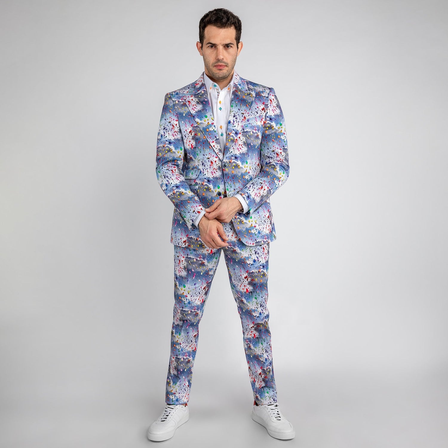 PAINT SPLASH CLOUDY SKY PRINTED 2 PIECE SUIT – Premium Men's Patterned Shirt by Claudio Lugli | Bold Design, Tailored Fit, Best Printed Shirts