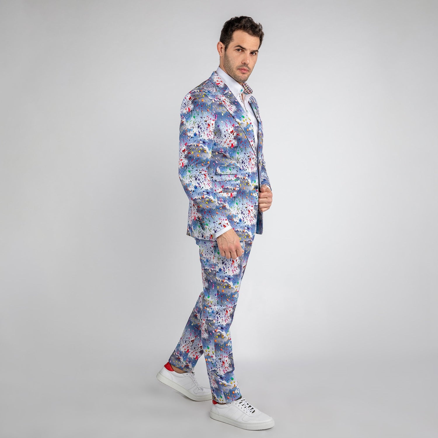 PAINT SPLASH CLOUDY SKY PRINTED 2 PIECE SUIT – Premium Men's Patterned Shirt by Claudio Lugli | Bold Design, Tailored Fit, Best Printed Shirts