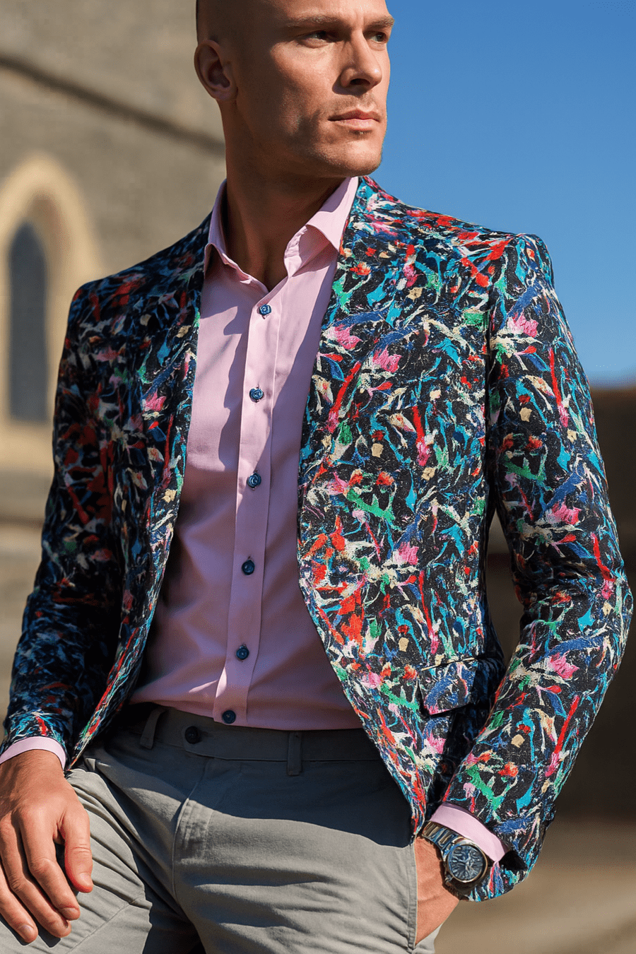 PAINT SPLATTER PRINT JACKET - Premium Men's Patterned Shirt by Claudio Lugli | Bold Design, Tailored Fit, Best Printed Shirts