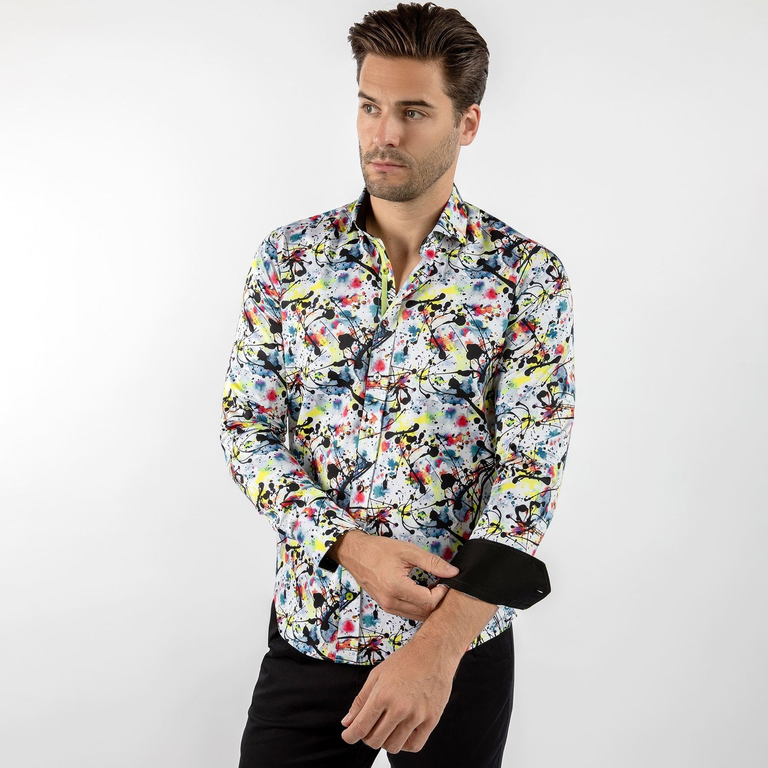 PAINT SPLATTER PRINT SHIRT – Premium Men's Patterned Shirt by Claudio Lugli | Bold Design, Tailored Fit, Best Printed Shirts