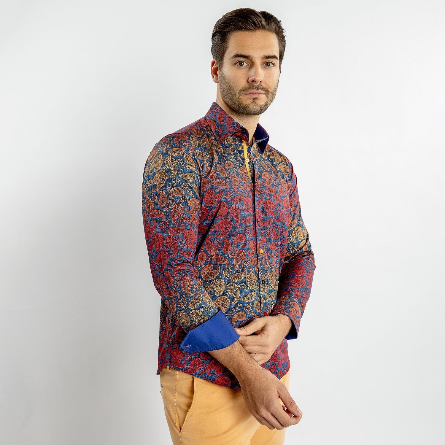 PAISLEY BLEND PLACEMENT PRINT SHIRT - Premium Men's Patterned Shirt by Claudio Lugli | Bold Design, Tailored Fit, Best Printed Shirts