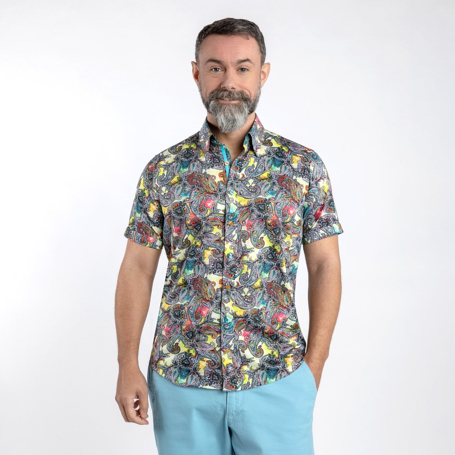 PAISLEY LUXURY PRINT SHORT SLEEVE SHIRT – Premium Men's Patterned Shirt by Claudio Lugli | Bold Design, Tailored Fit, Best Printed Shirts