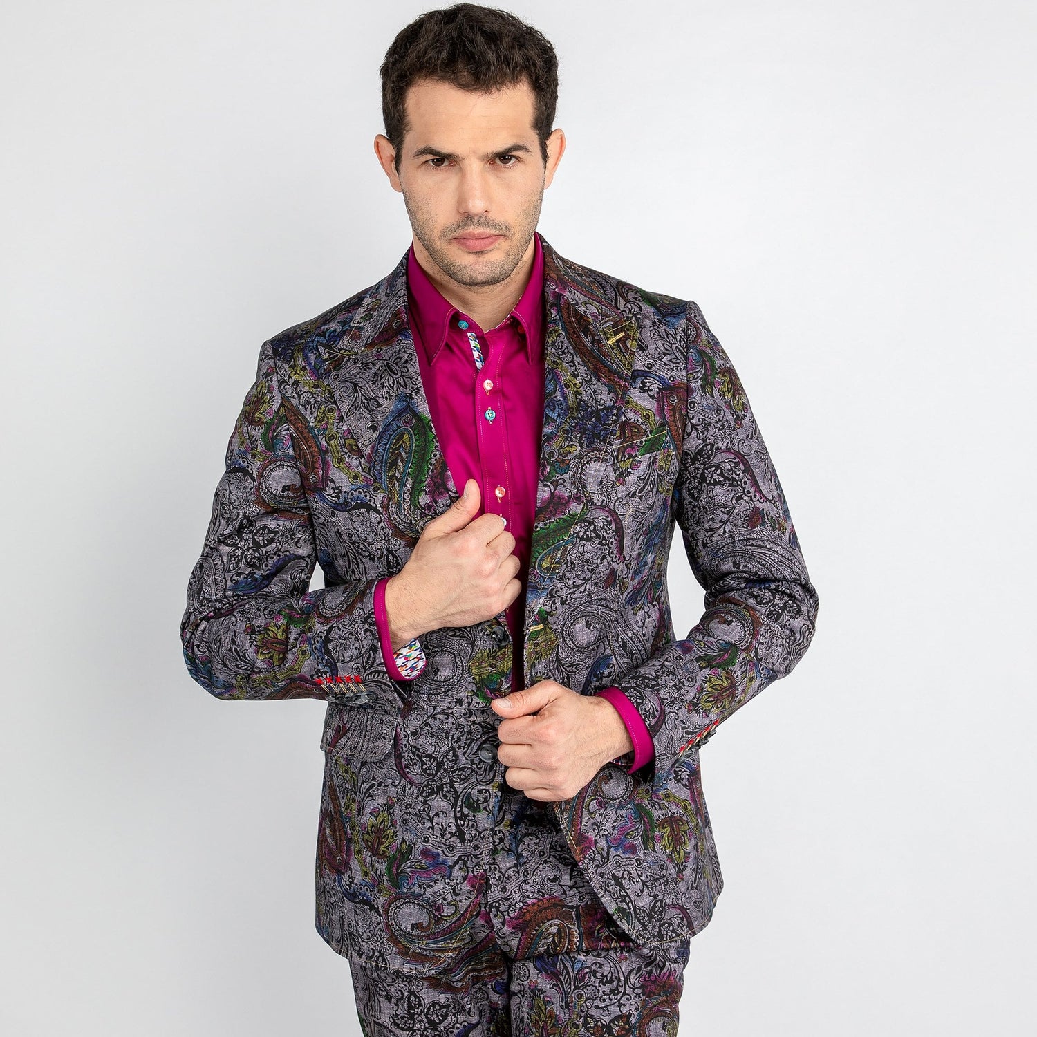 PAISLEY PRINTED 2 PIECE SUIT – Premium Men's Patterned Shirt by Claudio Lugli | Bold Design, Tailored Fit, Best Printed Shirts