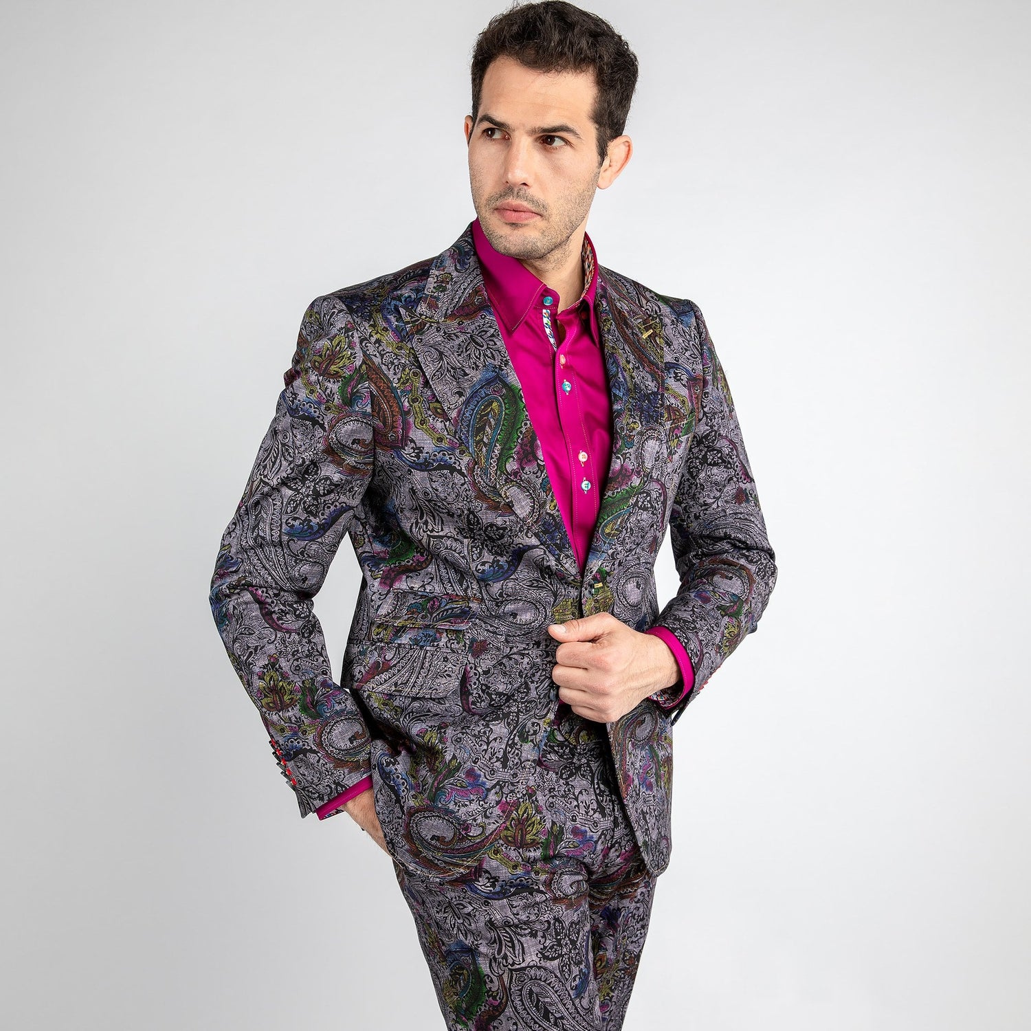 PAISLEY PRINTED 2 PIECE SUIT – Premium Men's Patterned Shirt by Claudio Lugli | Bold Design, Tailored Fit, Best Printed Shirts