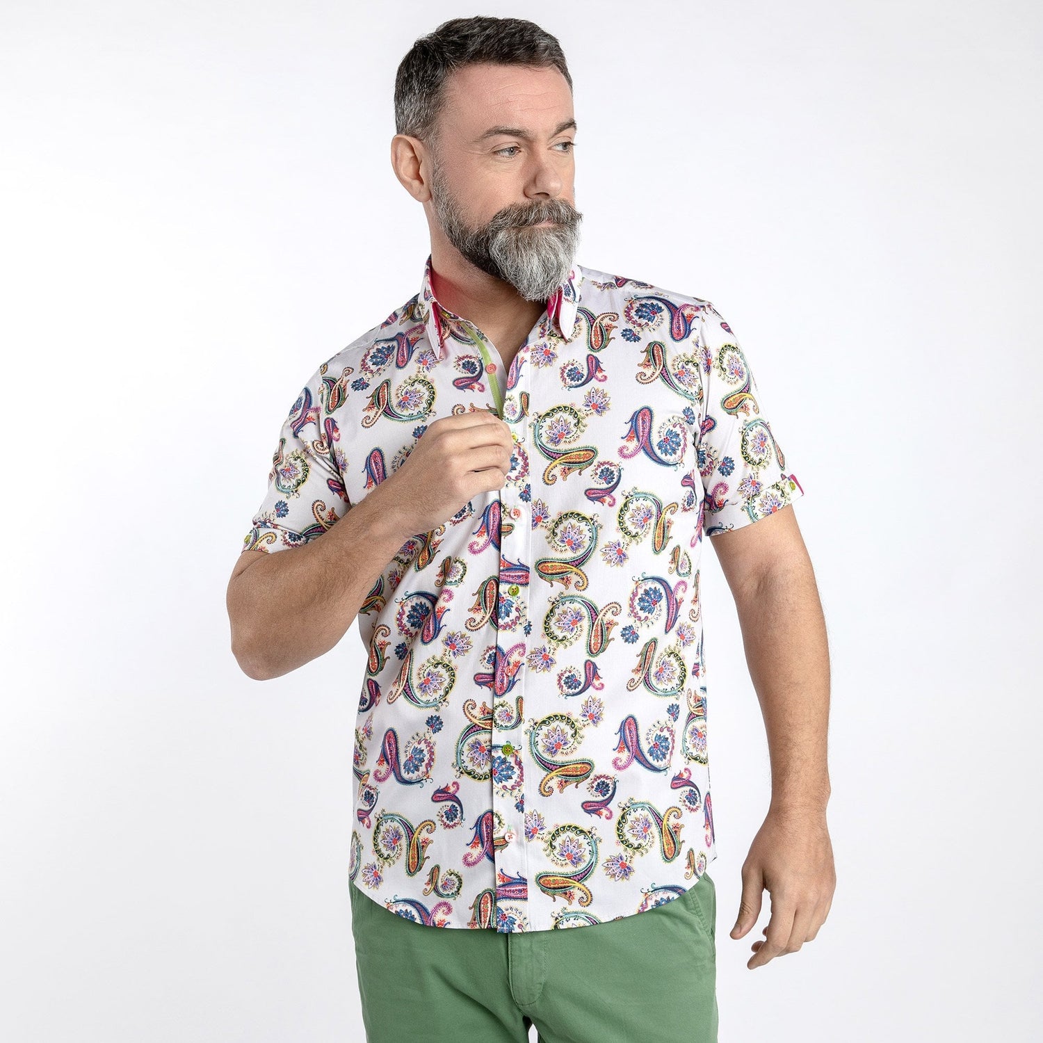 PAISLEY ROYALTY PRINT SHORT SLEEVE SHIRT - Premium Men's Patterned Shirt by Claudio Lugli | Bold Design, Tailored Fit, Best Printed Shirts