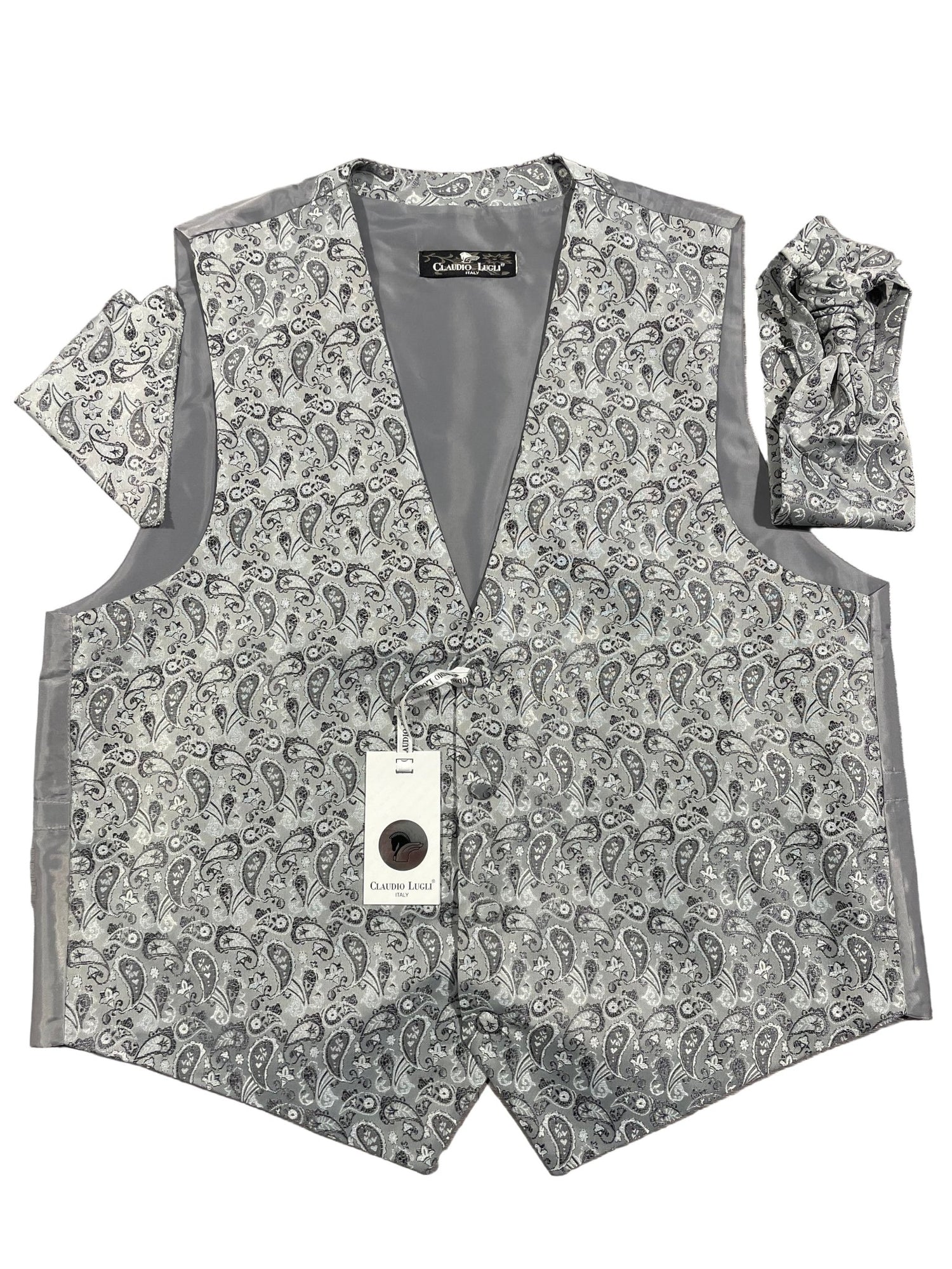 PAISLEY WAISTCOAT, CRAVAT AND HANDKERCHIEF SET - Claudio Lugli Shirts