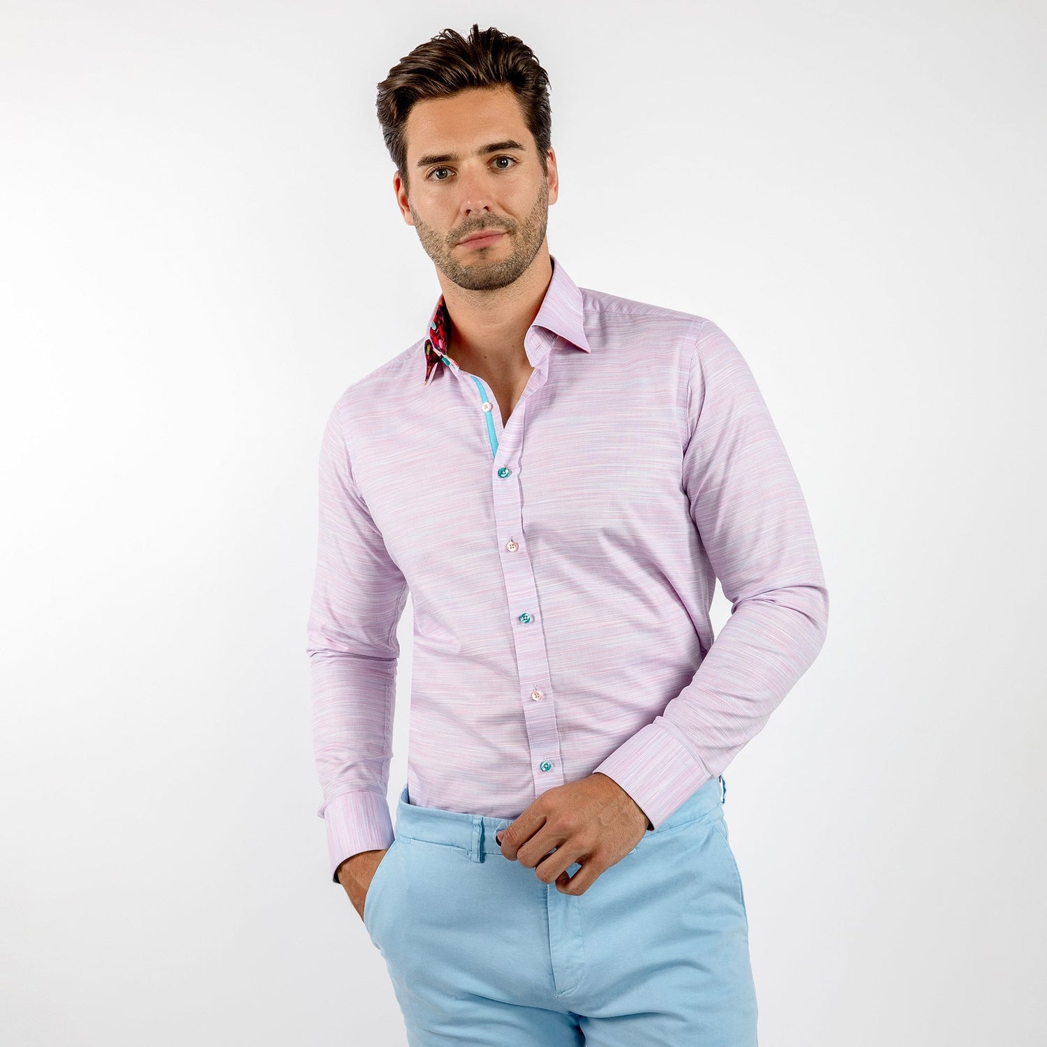 PALE FAINT SHADING CLASSIC SHIRT - Premium Men's Patterned Shirt by Claudio Lugli | Bold Design, Tailored Fit, Best Printed Shirts