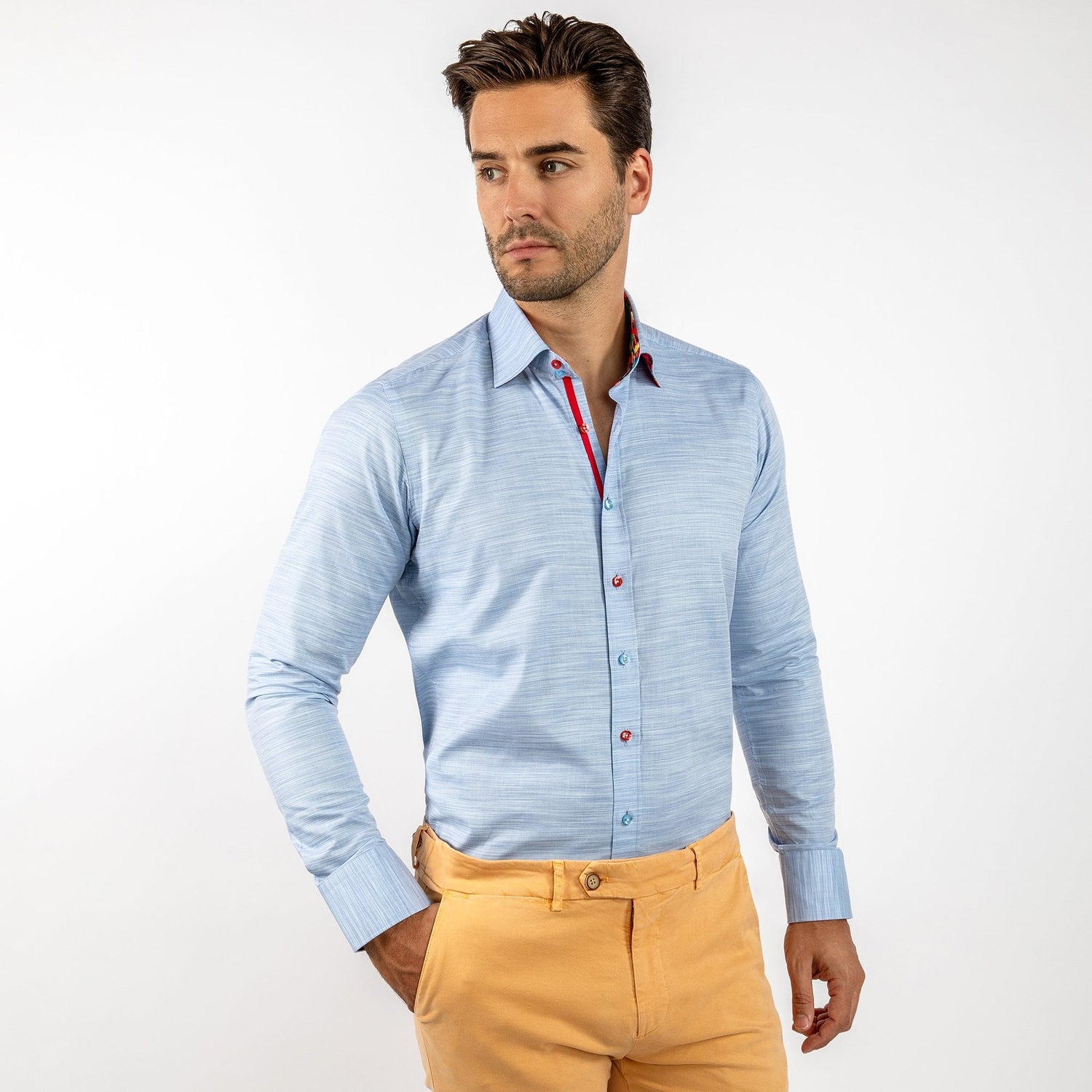 PALE FAINT SHADING CLASSIC SHIRT - Premium Men's Patterned Shirt by Claudio Lugli | Bold Design, Tailored Fit, Best Printed Shirts