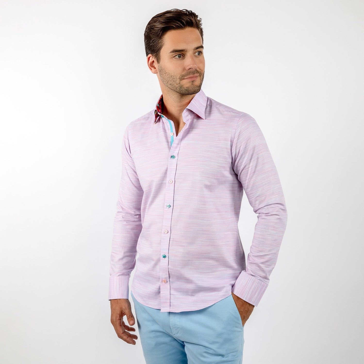 PALE FAINT SHADING CLASSIC SHIRT - Premium Men's Patterned Shirt by Claudio Lugli | Bold Design, Tailored Fit, Best Printed Shirts