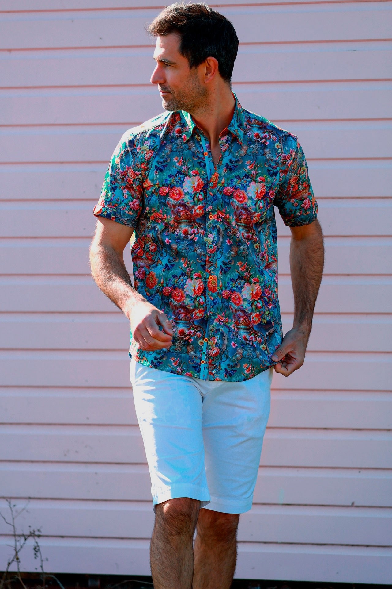 PARADISE FLOWER GARDEN SHORT SLEEVE PRINT SHIRT - Claudio Lugli Shirts
