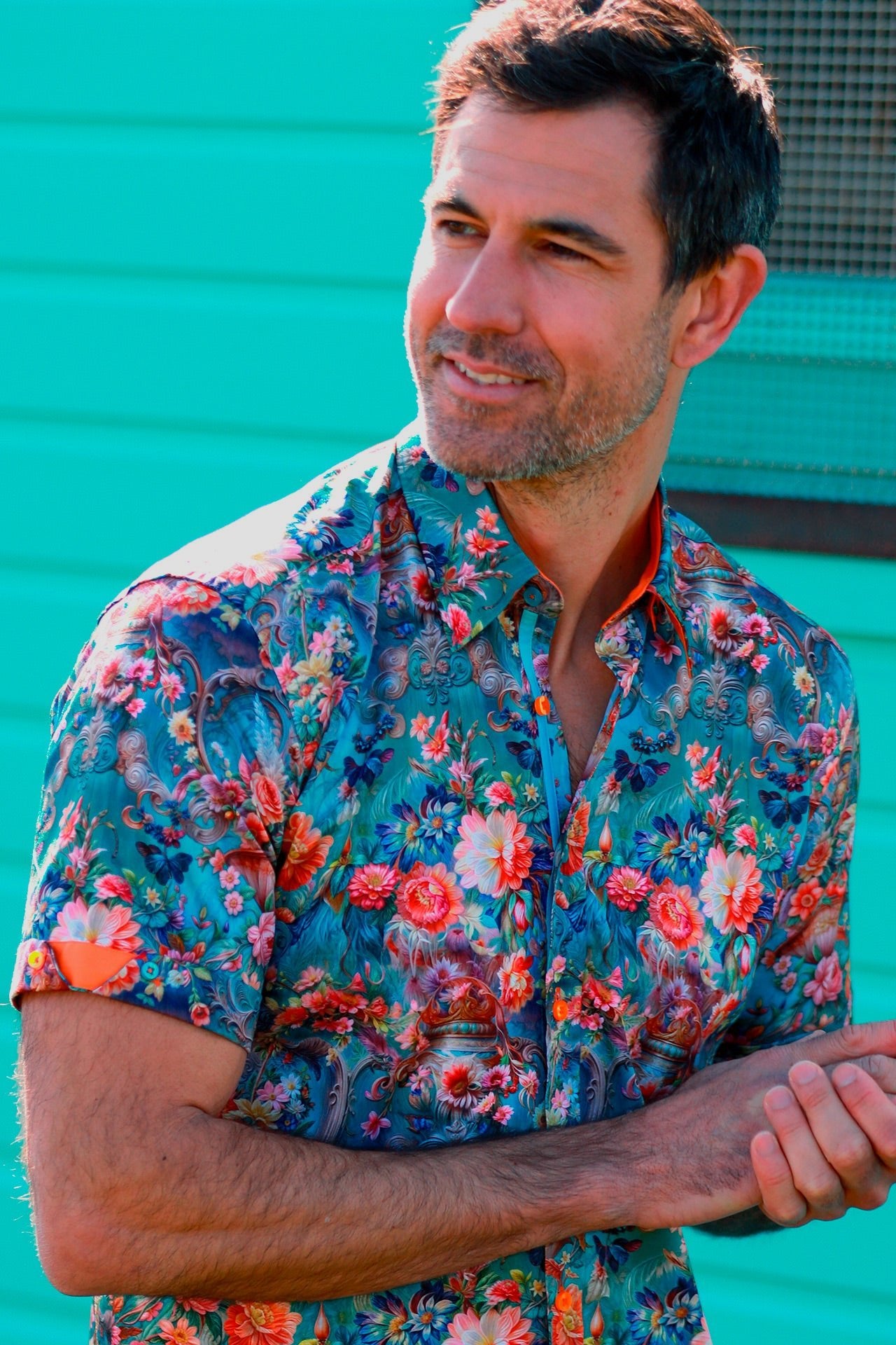 PARADISE FLOWER GARDEN SHORT SLEEVE PRINT SHIRT - Claudio Lugli Shirts