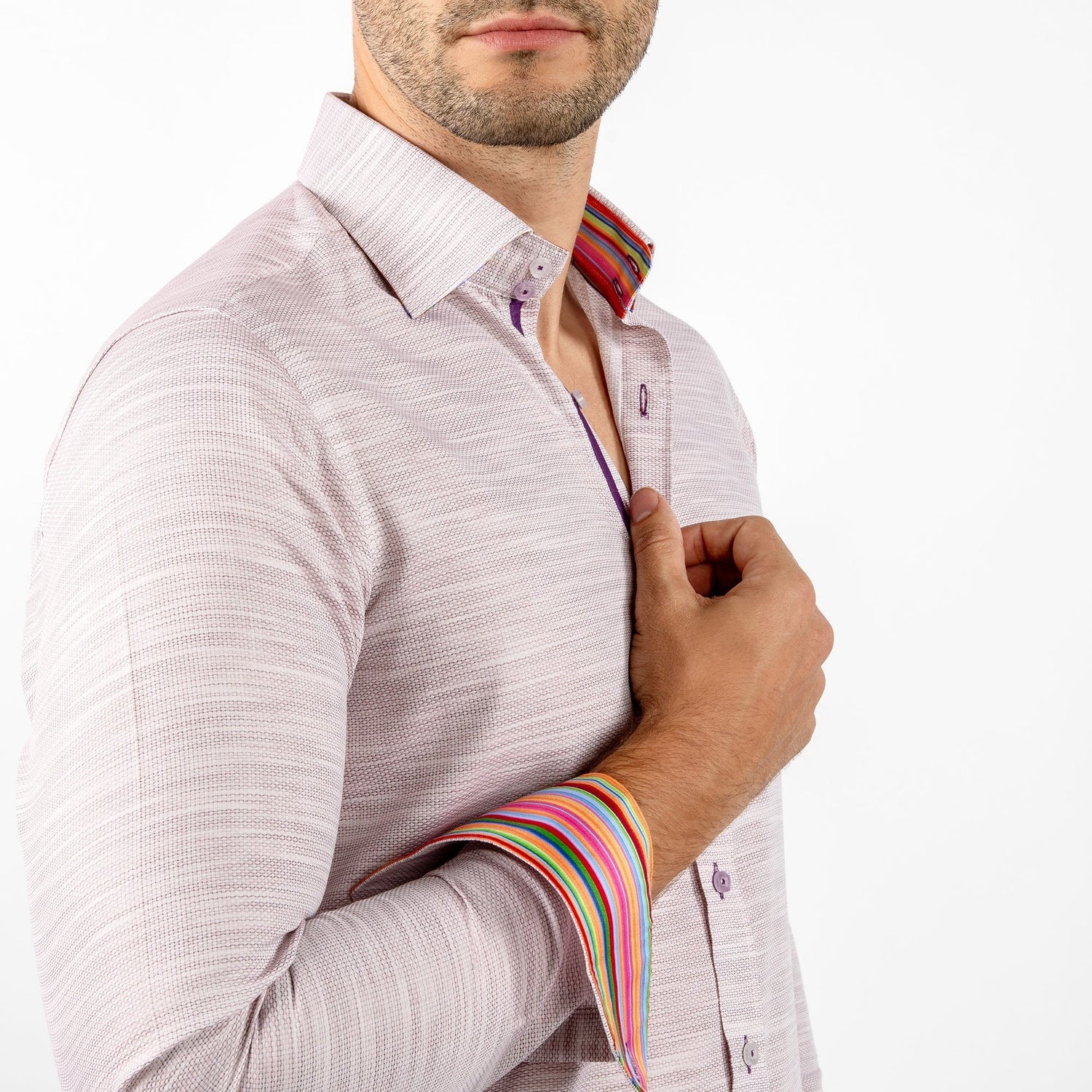 PASTEL KNITTED COTTON CLASSIC SHIRT - Premium Men's Patterned Shirt by Claudio Lugli | Bold Design, Tailored Fit, Best Printed Shirts