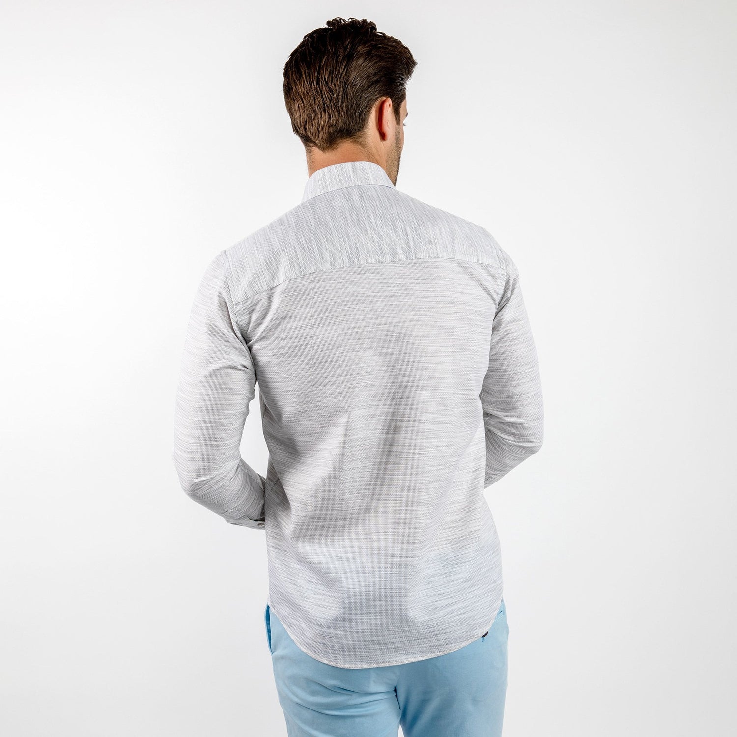 PASTEL KNITTED COTTON CLASSIC SHIRT - Premium Men's Patterned Shirt by Claudio Lugli | Bold Design, Tailored Fit, Best Printed Shirts