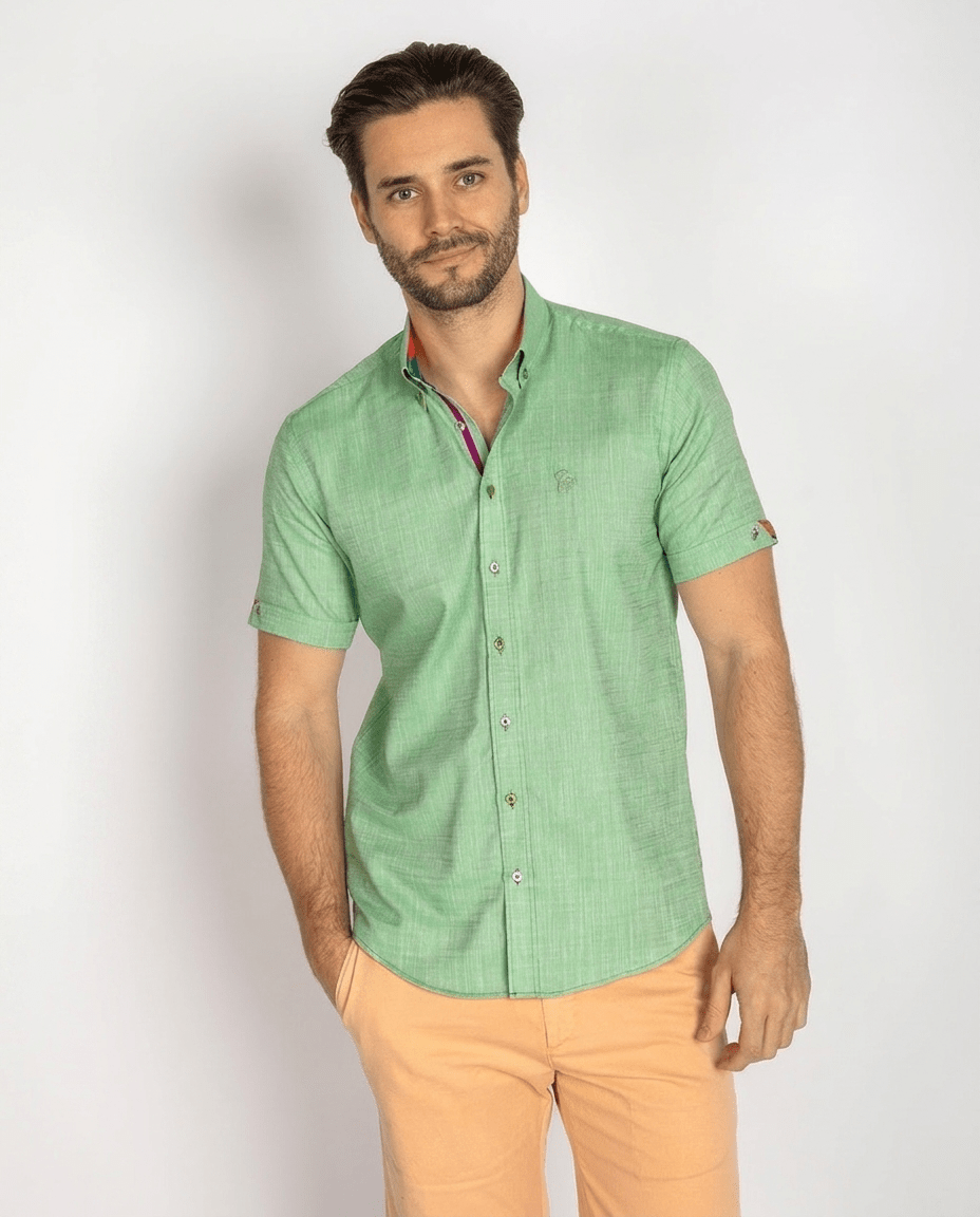 Pastel Texture Classic Short Sleeve Shirt - Claudio Lugli Shirts