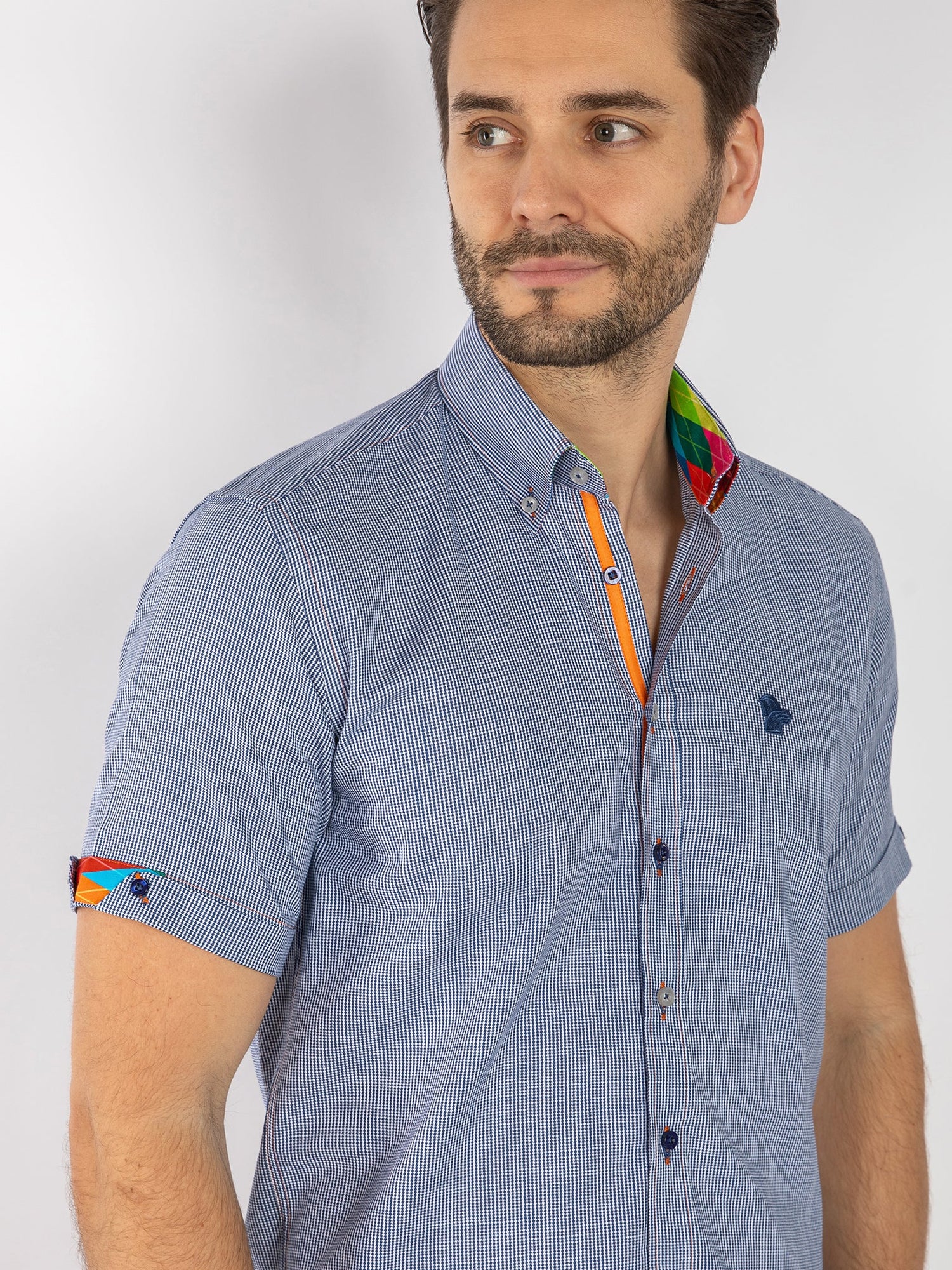 PASTEL TEXTURE SHORT SLEEVE SHIRT - Claudio Lugli Shirts