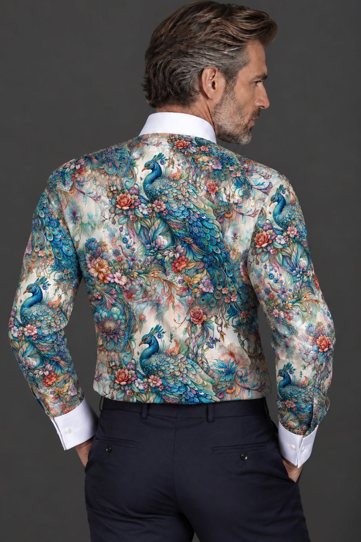 Peacock Feather Tuxedo Shirt - Claudio Lugli Shirts