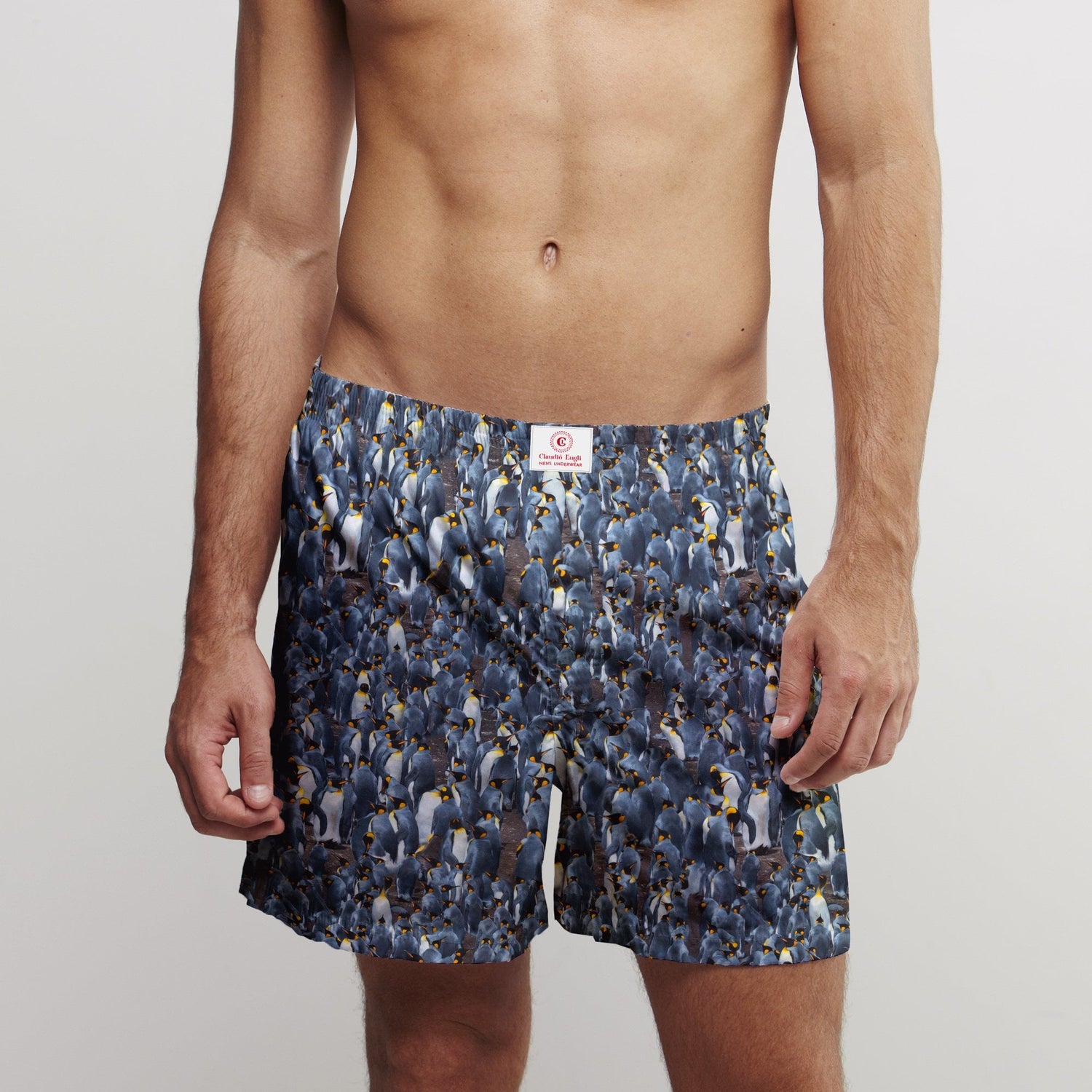 PENGUIN COTTON POPLIN PRINT BOXER SHORTS - Premium Men's Patterned Shirt by Claudio Lugli | Bold Design, Tailored Fit, Best Printed Shirts