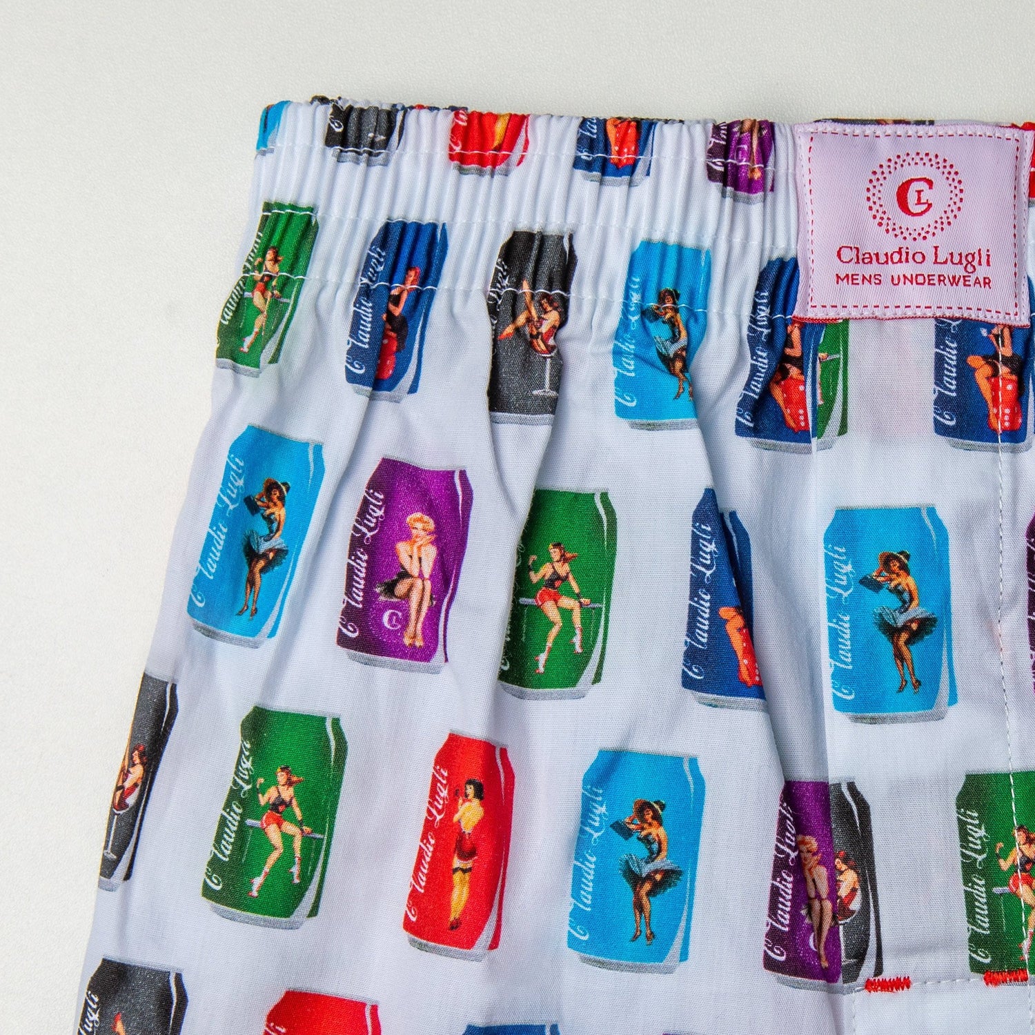 PEPSI CAN PIN UP COTTON POPLIN PRINT BOXER SHORTS - Premium Men's Patterned Shirt by Claudio Lugli | Bold Design, Tailored Fit, Best Printed Shirts