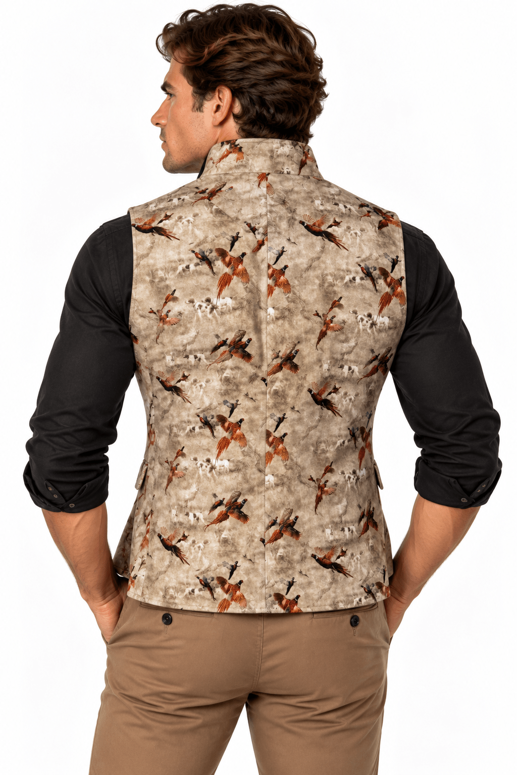 Pheasants in Flight Sleeveless Jacket - Claudio Lugli Shirts