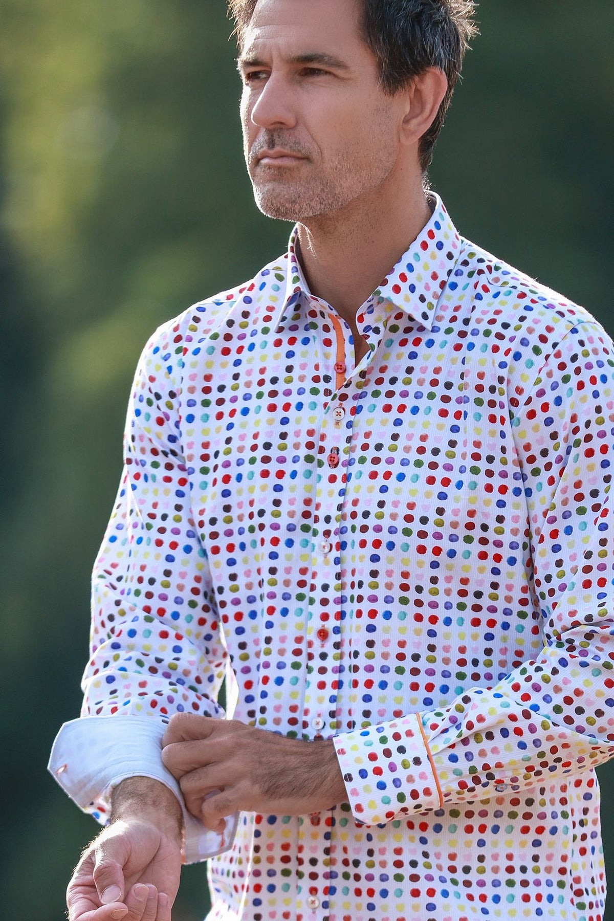 Pinstripe Polka Dot Print Shirt - Claudio Lugli Shirts