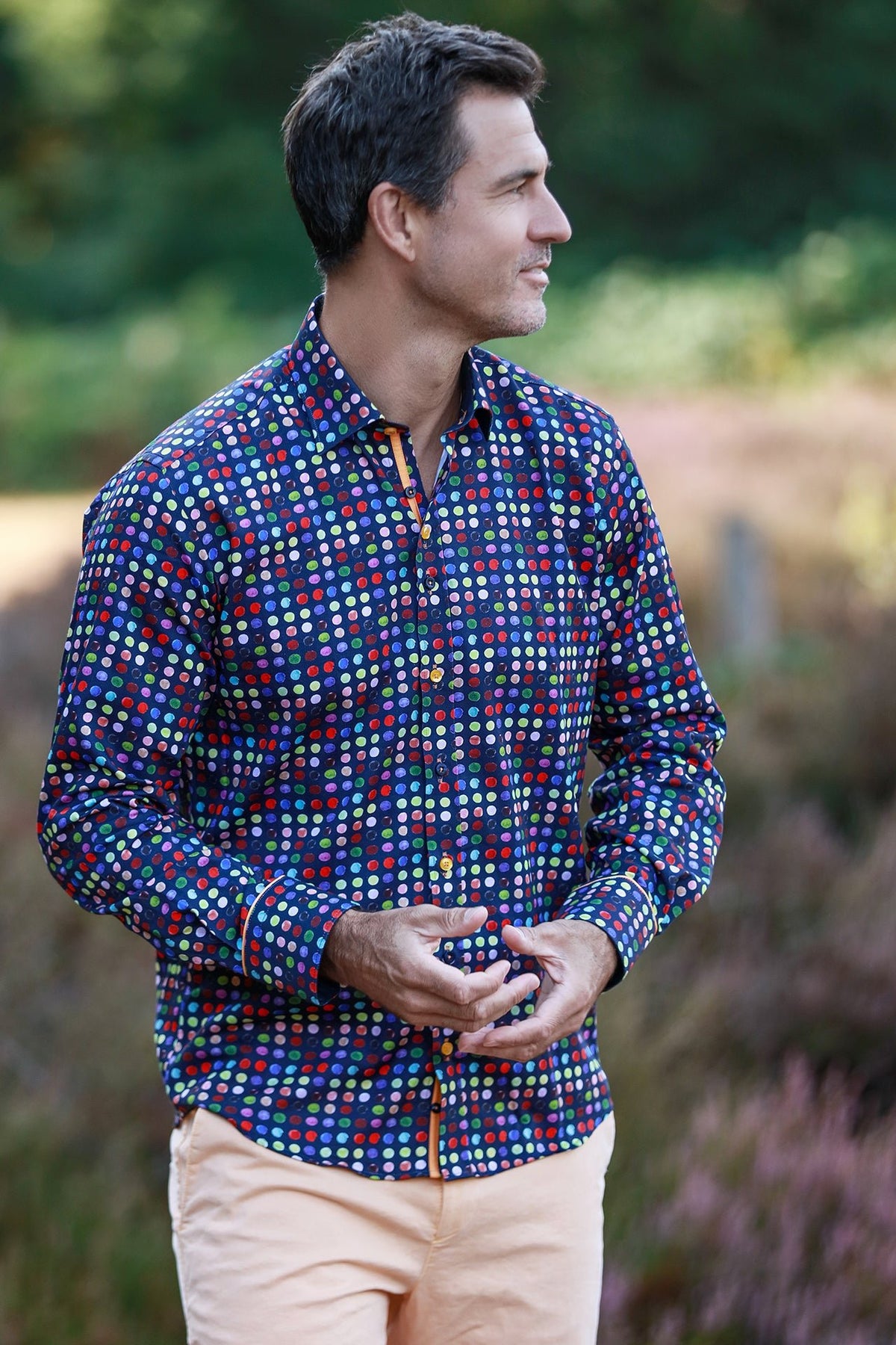 Pinstripe Polka Dot Print Shirt - Claudio Lugli Shirts