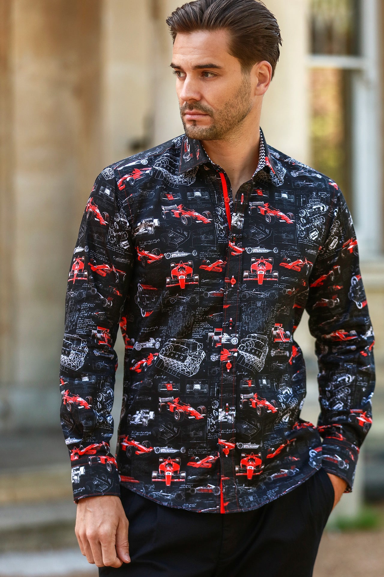 PIT LANE PROTO-TYPE F1 PRINT SHIRT – Premium Men's Patterned Shirt by Claudio Lugli | Bold Design, Tailored Fit, Best Printed Shirts