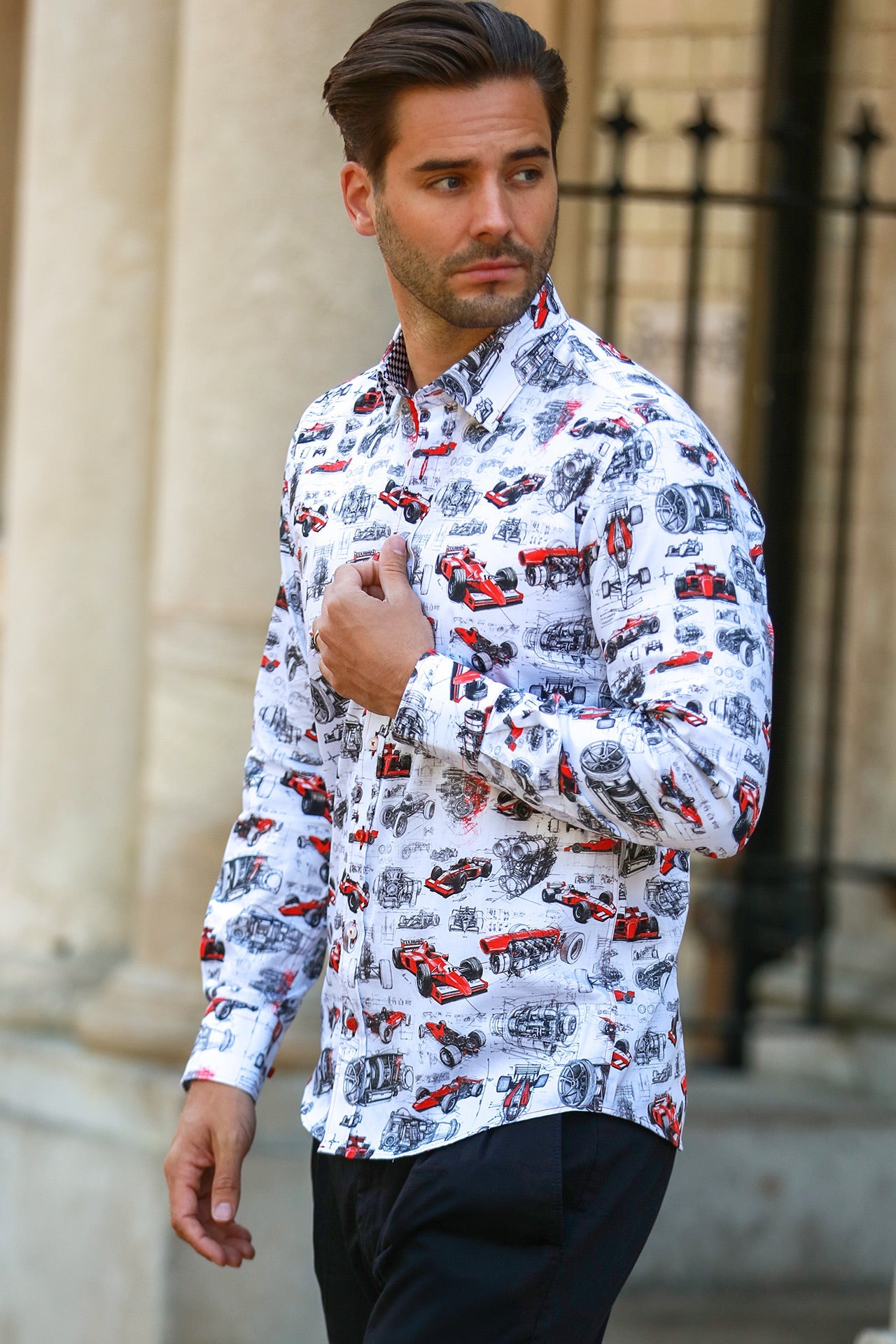 PIT LANE PROTO-TYPE F1 PRINT SHIRT – Premium Men's Patterned Shirt by Claudio Lugli | Bold Design, Tailored Fit, Best Printed Shirts