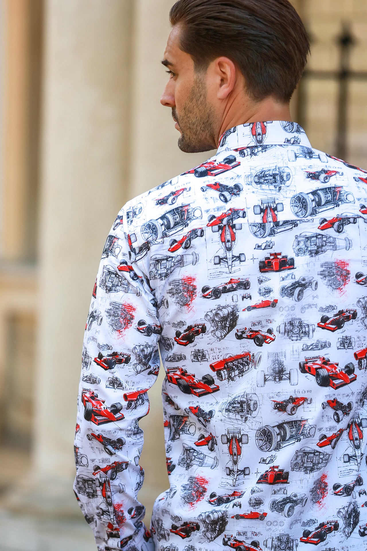 PIT LANE PROTO-TYPE F1 PRINT SHIRT – Premium Men's Patterned Shirt by Claudio Lugli | Bold Design, Tailored Fit, Best Printed Shirts