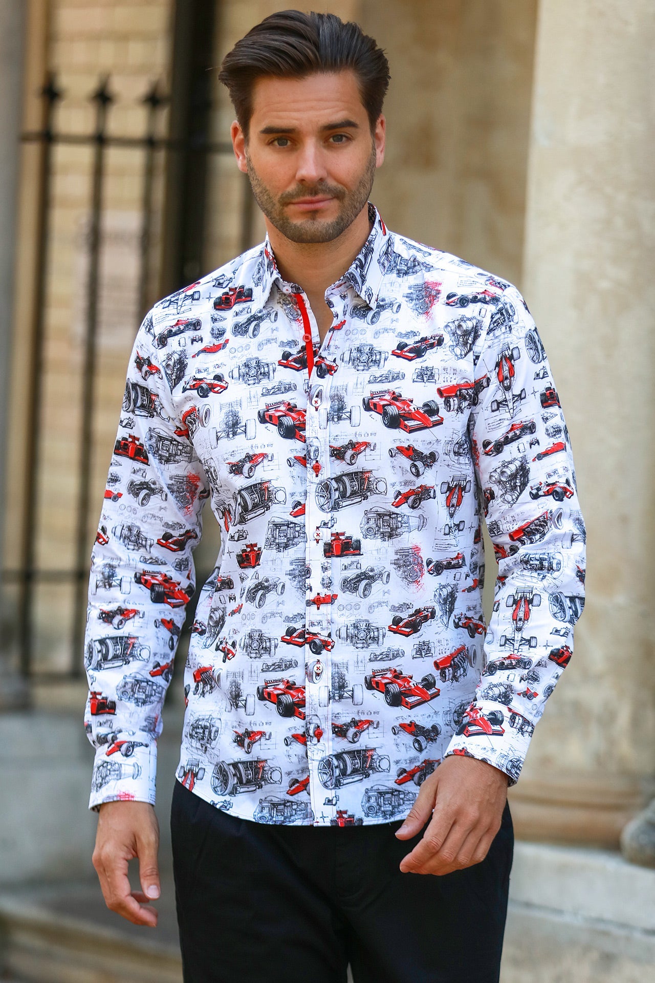 PIT LANE PROTO-TYPE F1 PRINT SHIRT – Premium Men's Patterned Shirt by Claudio Lugli | Bold Design, Tailored Fit, Best Printed Shirts