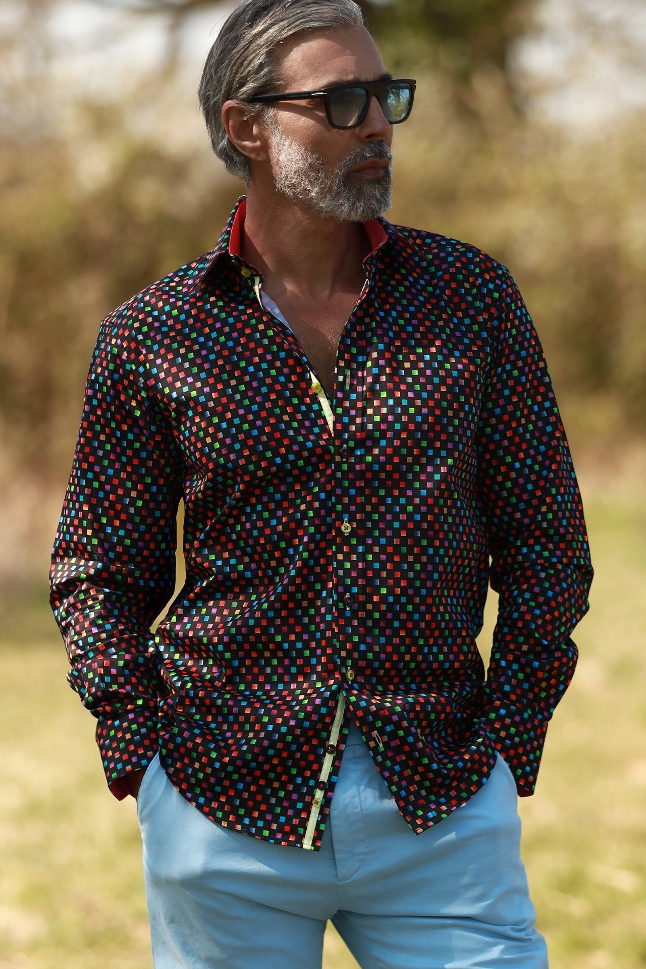 PIXEL MATRIX PRINT SHIRT – Premium Men's Patterned Shirt by Claudio Lugli | Bold Design, Tailored Fit, Best Printed Shirts