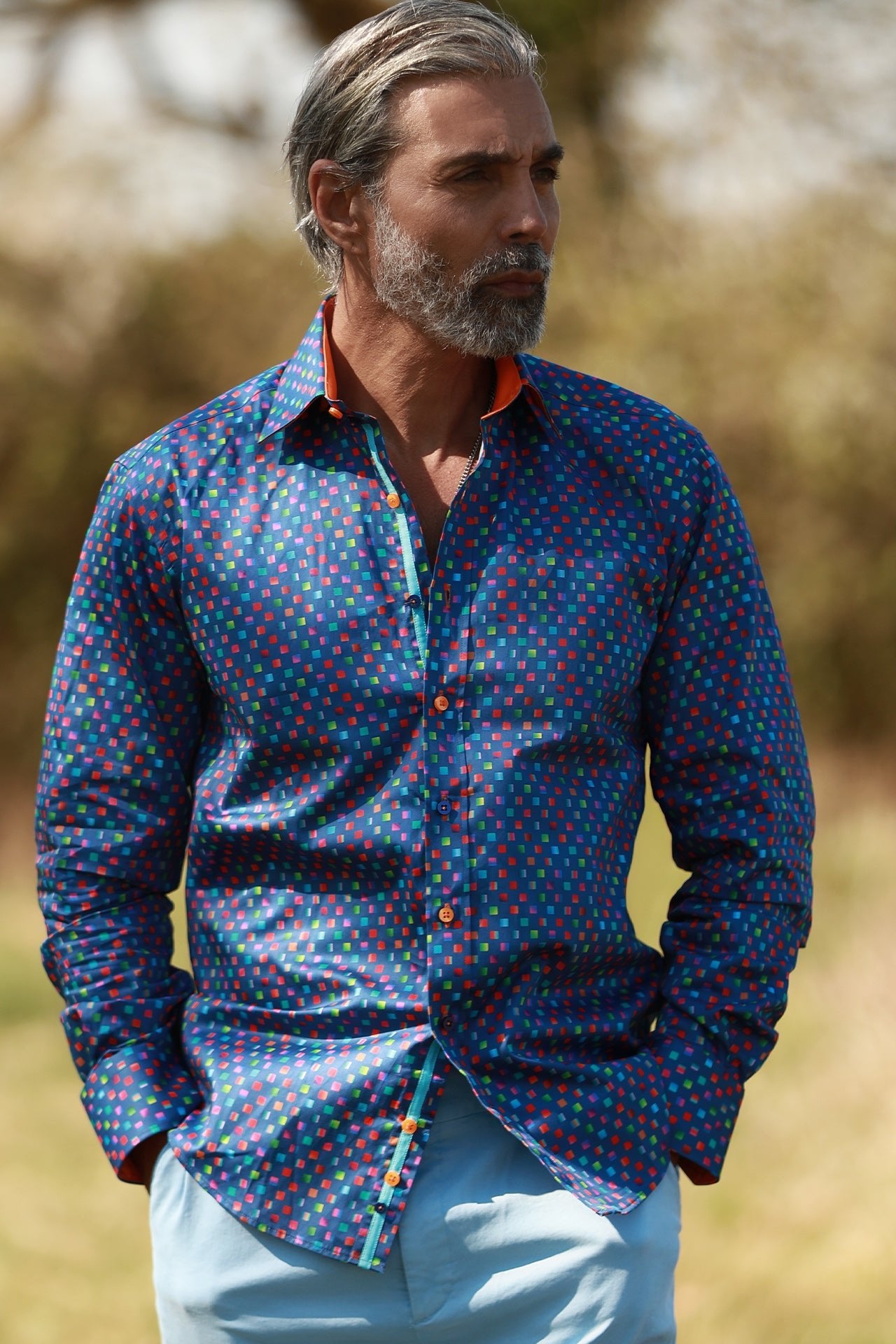 PIXEL MATRIX PRINT SHIRT – Premium Men's Patterned Shirt by Claudio Lugli | Bold Design, Tailored Fit, Best Printed Shirts