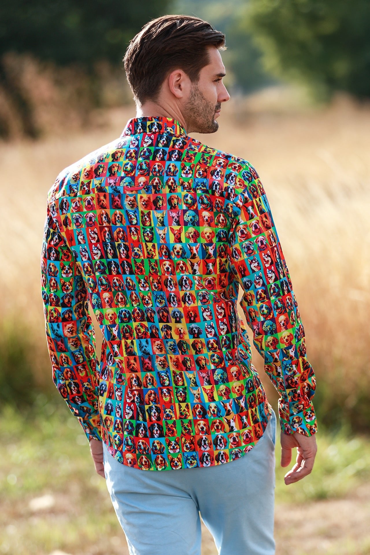 POP ART DOGS TENCEL PRINT SHIRT - Claudio Lugli Shirts