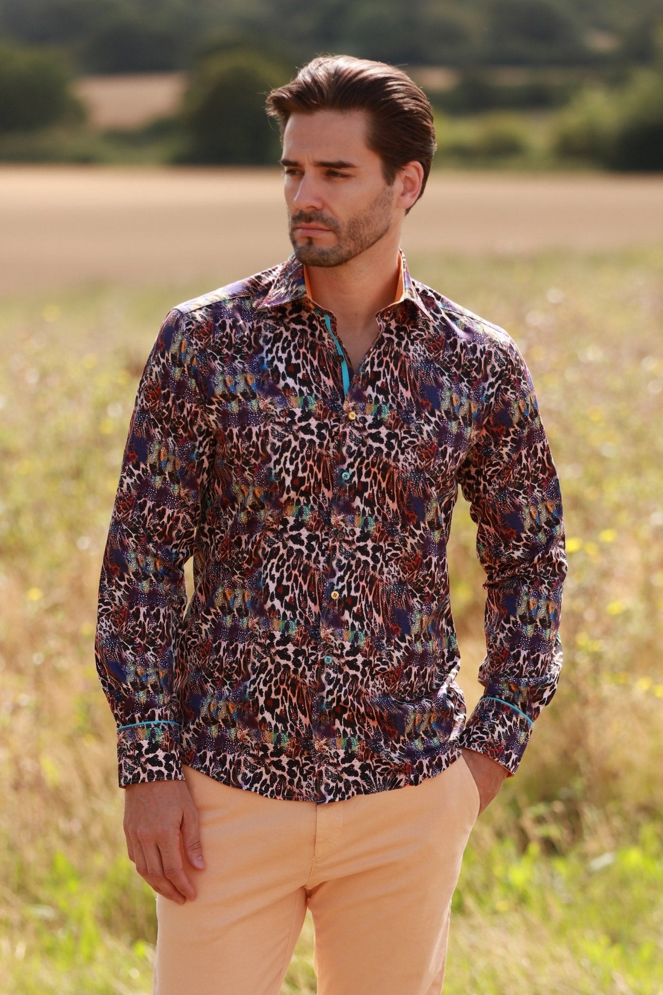 PROWL OF THE PLAINS PRINT SHIRT - Premium Men's Patterned Shirt by Claudio Lugli | Bold Design, Tailored Fit, Best Printed Shirts